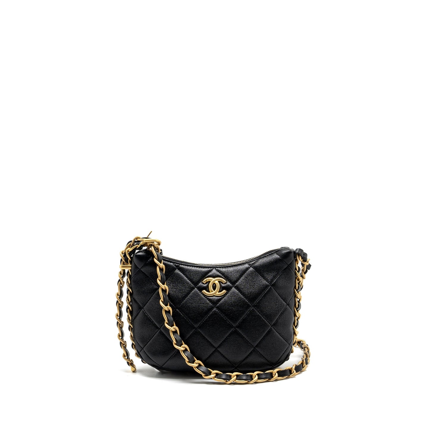 Chanel 23K hobo adjustable lambkin GHW microchip Black Shoulder Bag