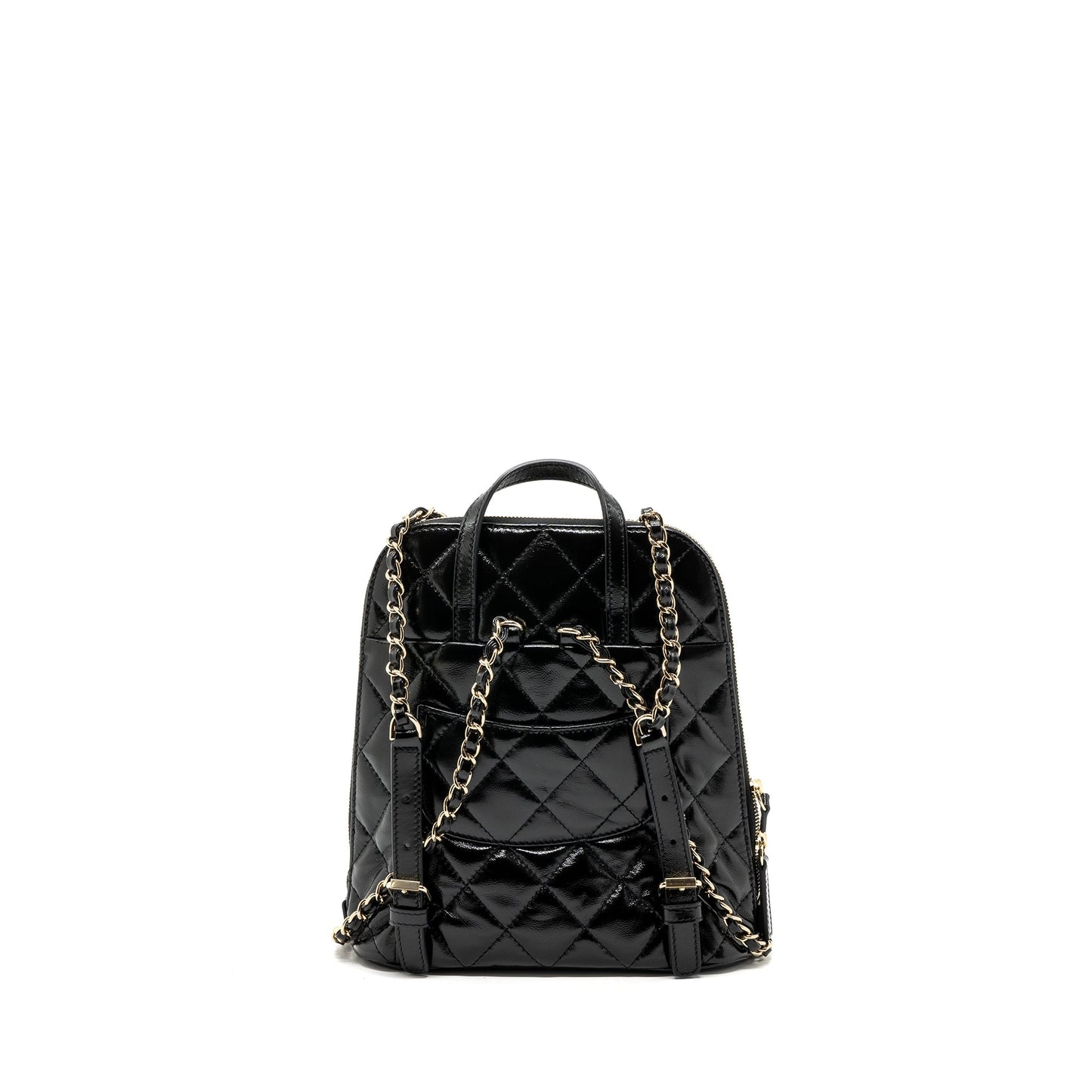 Chanel 22A Backpack Patent LGHW Microchip Black Lghw Microchip