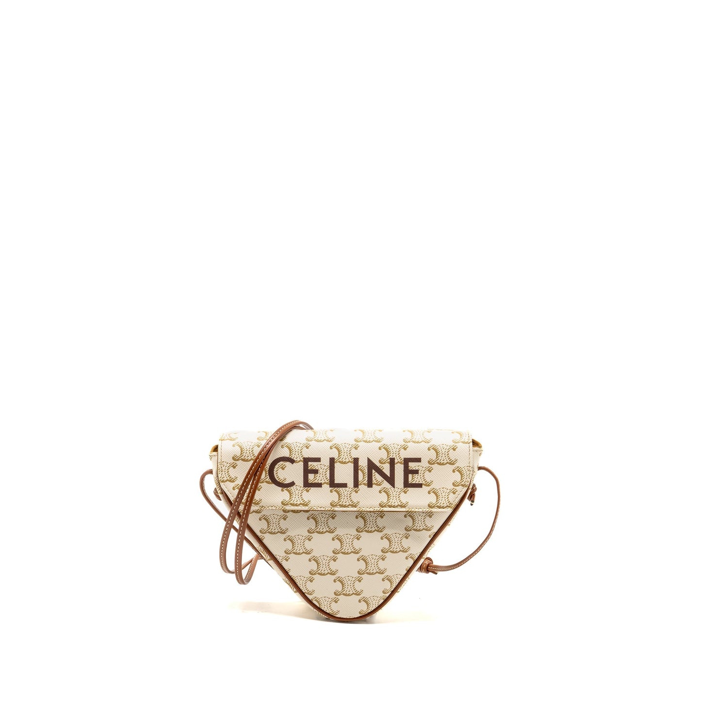 Luxury Triangle Shoulder Bag Triomphe Canvas White