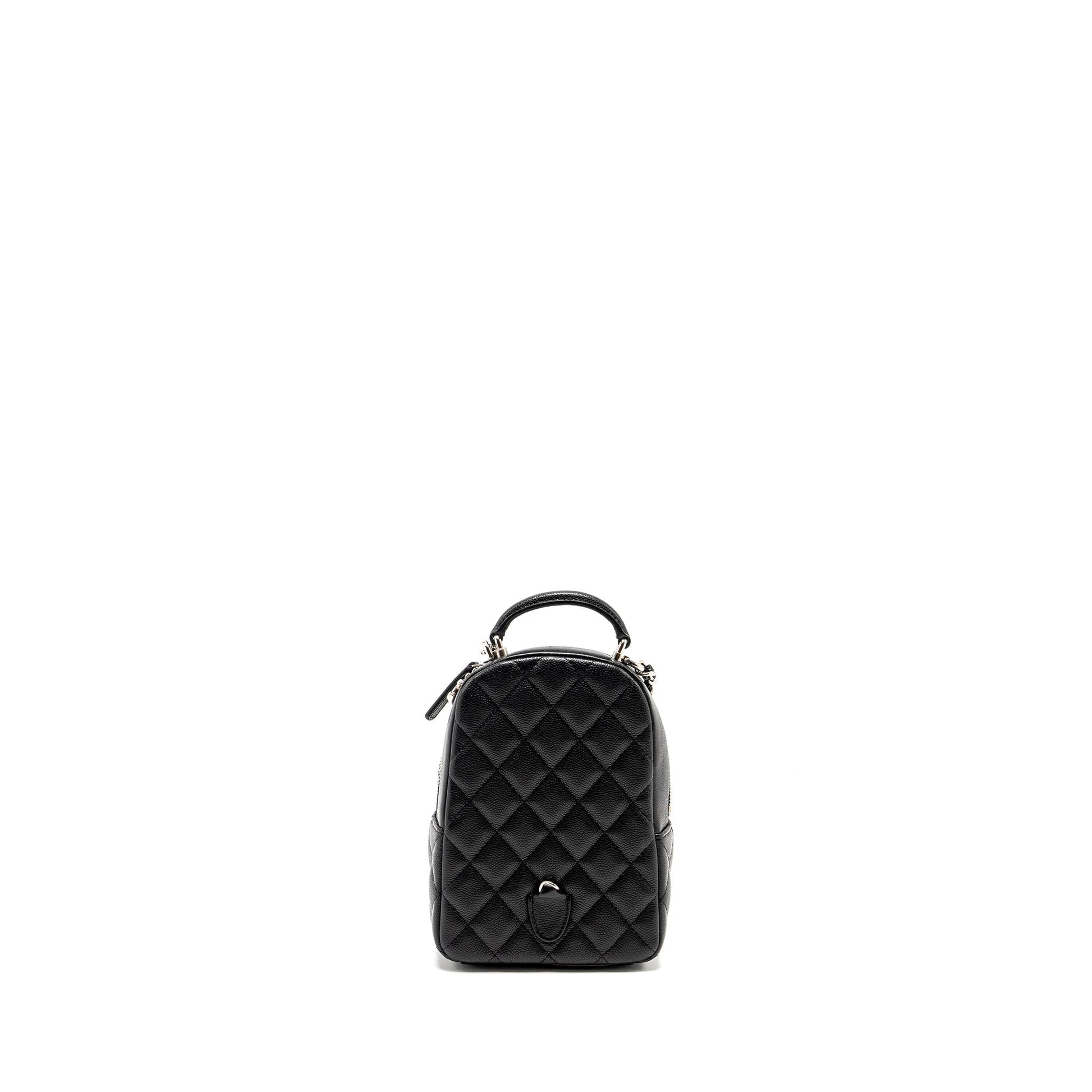 Chanel 24P Backpack Caviar SHW Microchip Black Crossbody Bag