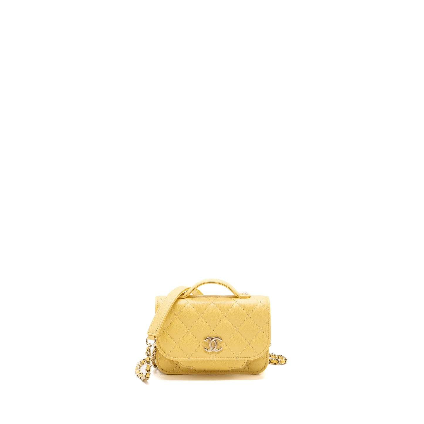 Chanel Business Affinity On Caviar Yellow LGHW Wallet Case