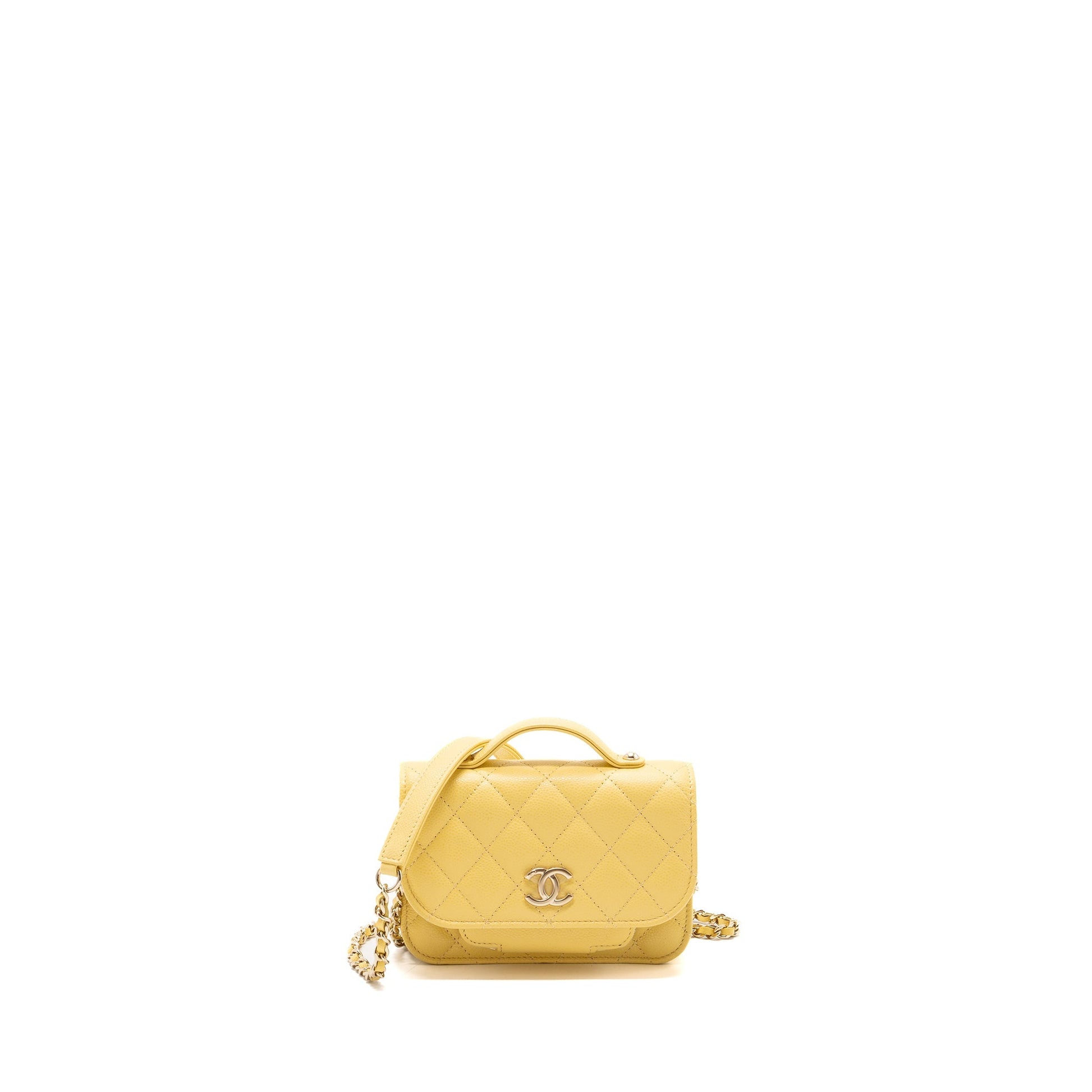 Chanel Business Affinity On Caviar Yellow LGHW Wallet Case