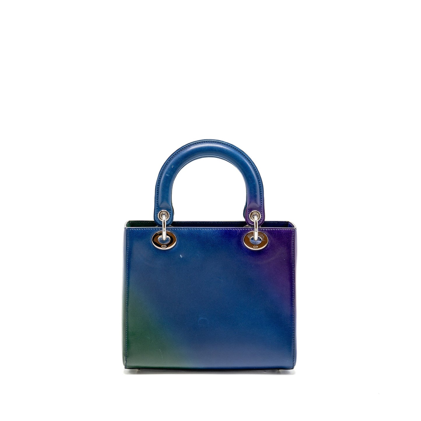 Dior Lady Box Calfskin Gradient Purple Handbag Blue Green Travel Bag