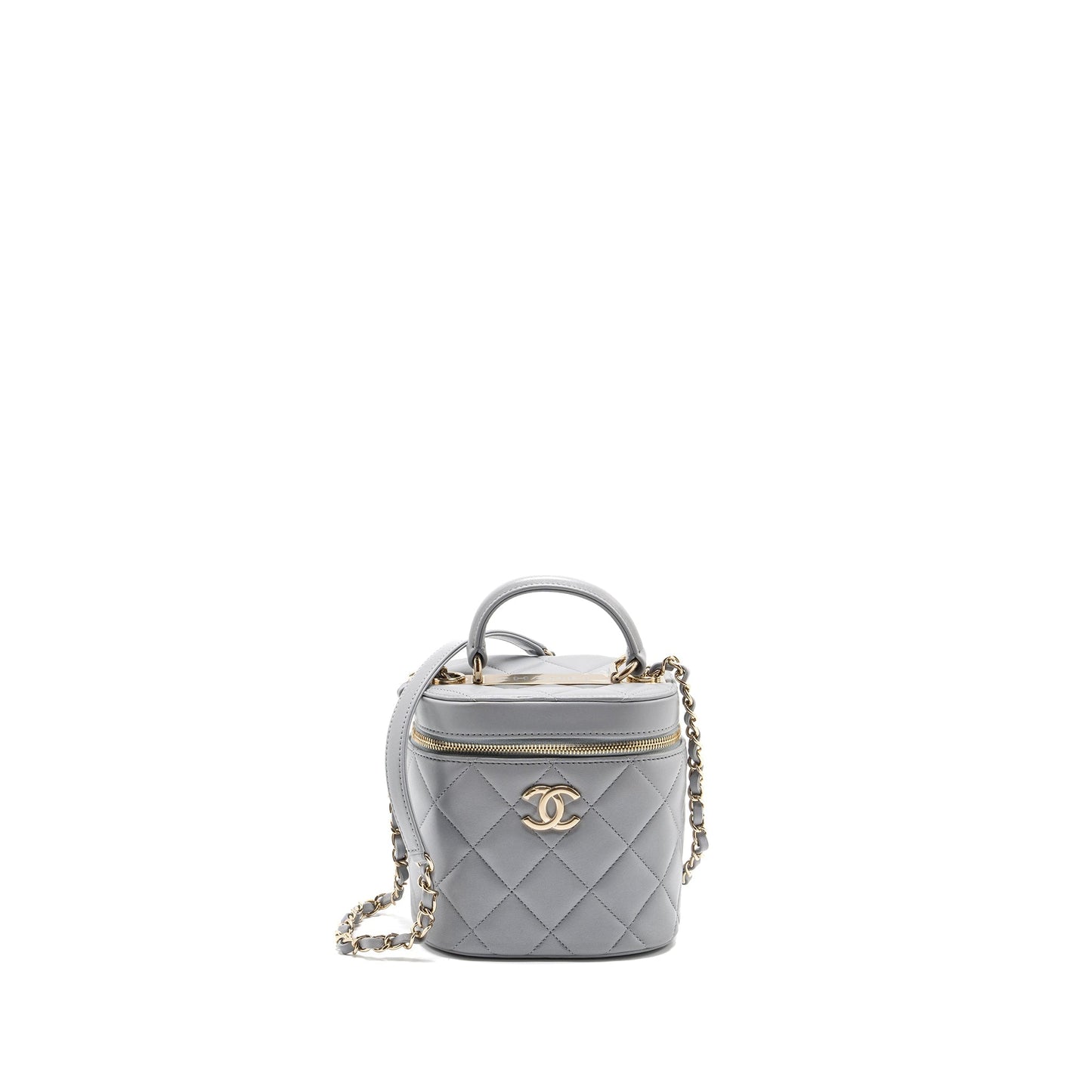 Chanel Trendy CC Top Handle Vanity Lambskin Grey Handbag