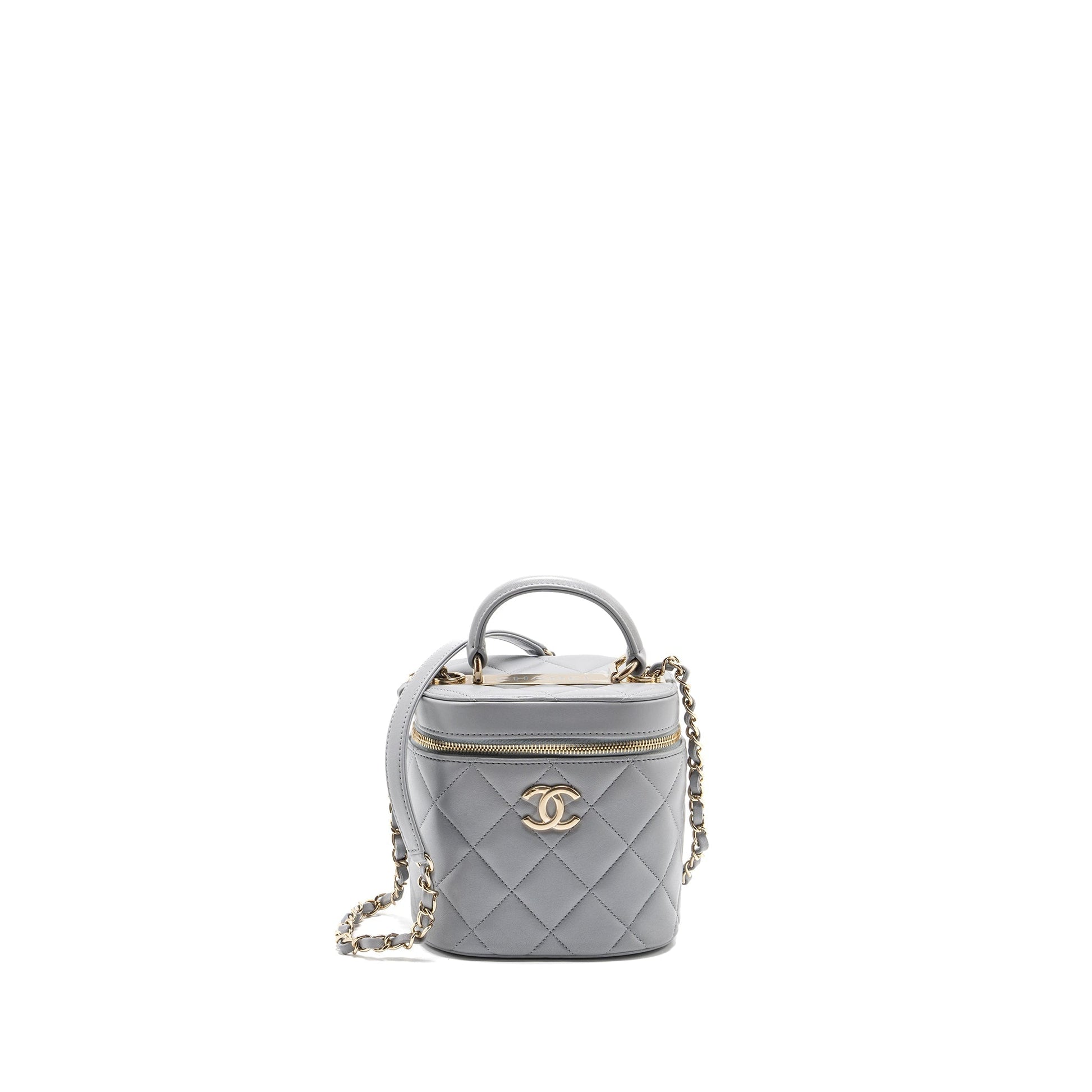 Chanel Trendy CC Top Handle Vanity Lambskin Grey Handbag