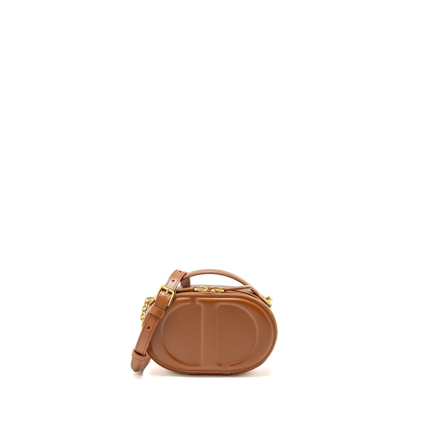 Dior Signature Pouch With Calfskin Golden Saddle Handbag Chain Travel Bag