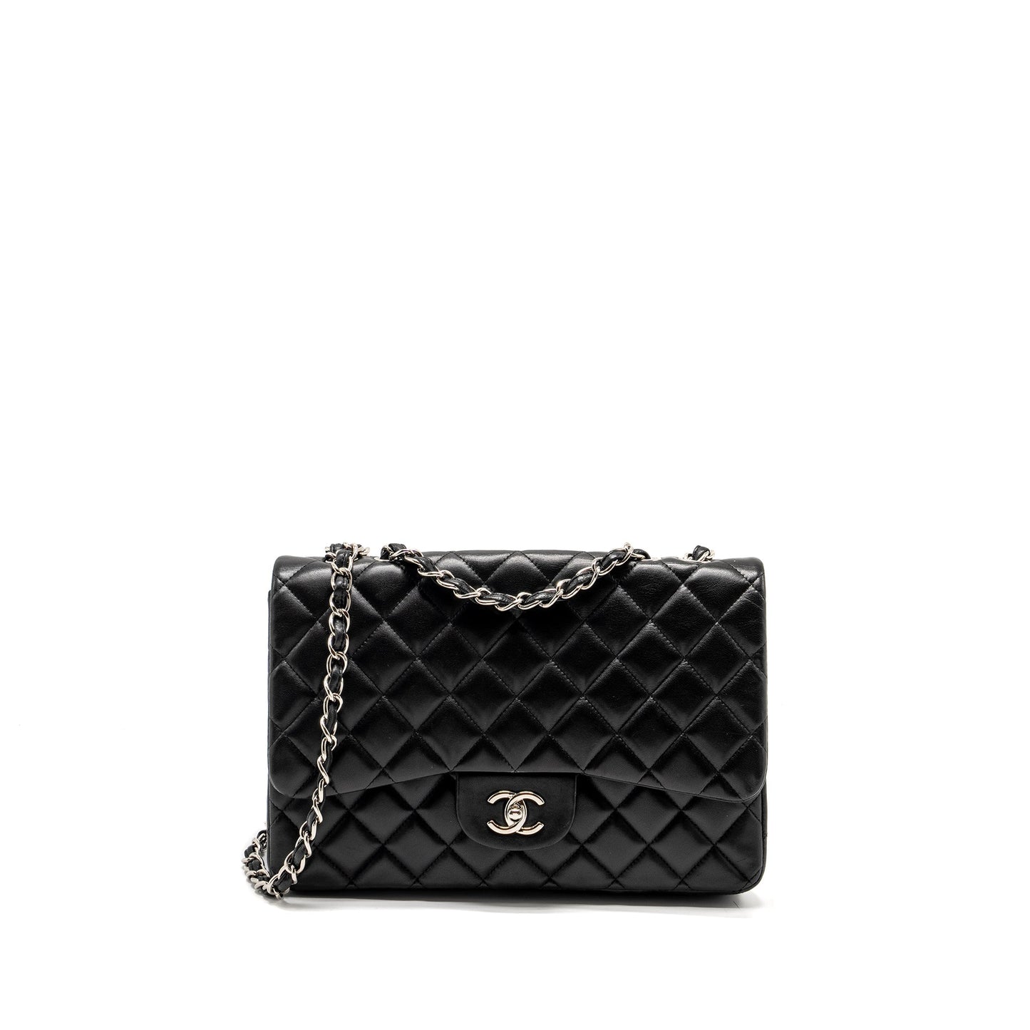 Chanel Jumbo Classic single Flap Lambskin SHW Black Shoulder Bag
