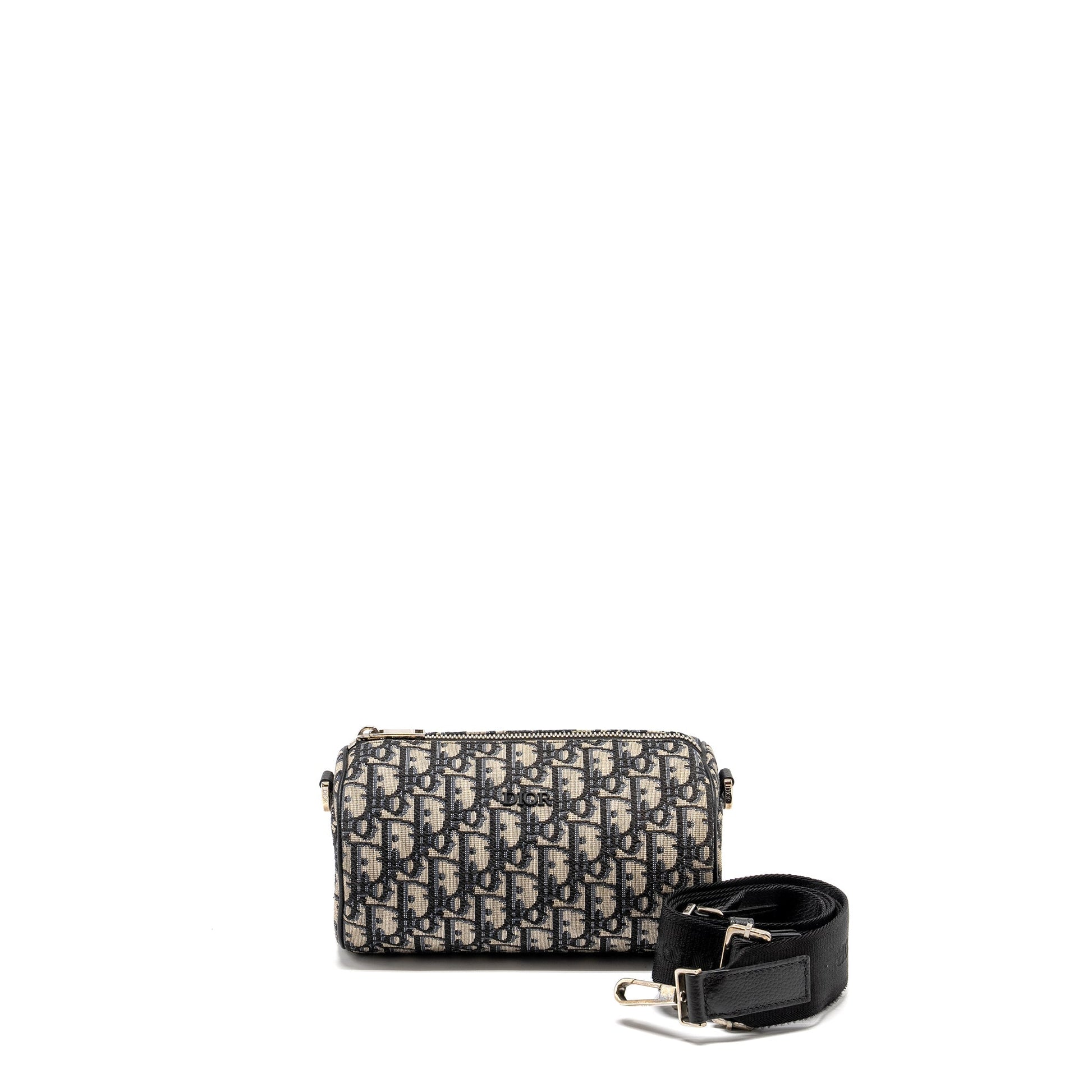 Dior Roller Messenger Purse Oblique Jacquard Handbag Blue Travel Bag