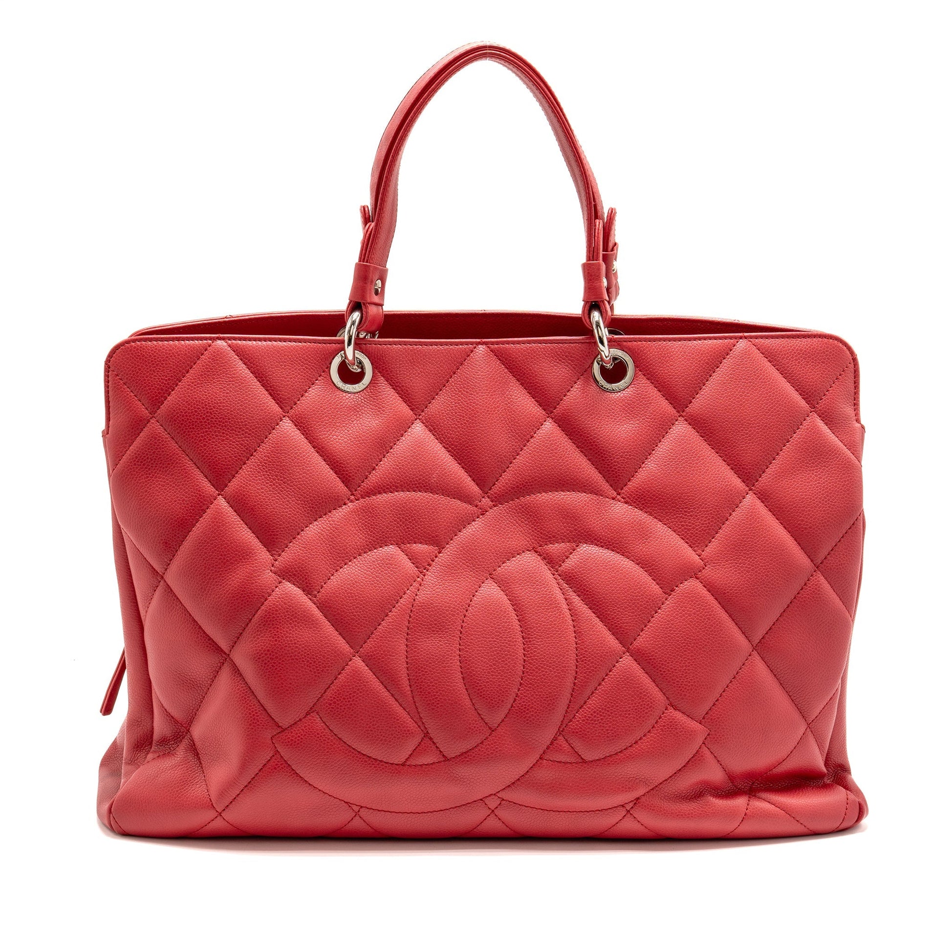 Chanel CC Soft Shopper Grained Calfskin SHW Pink Tote Bag