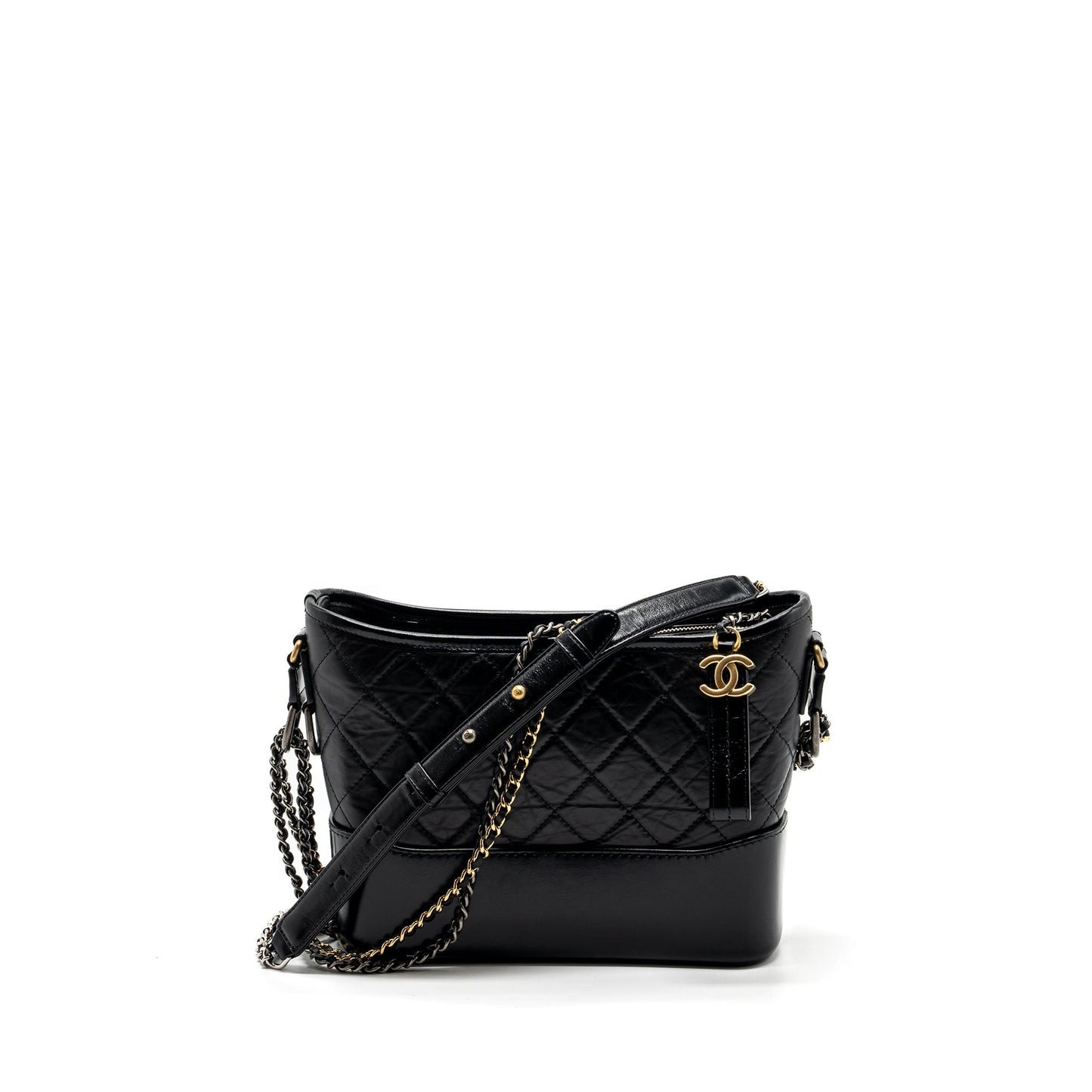 Chanel new Gabrielle hobo calfskin hardware microchip Multicolour Black Shoulder Bag