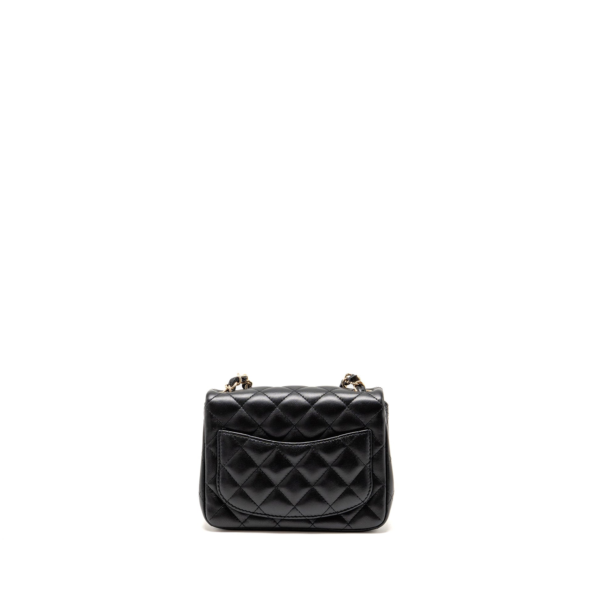 Chanel Square Flap Lambskin LGHW Black Shoulder Bag Lghw 3