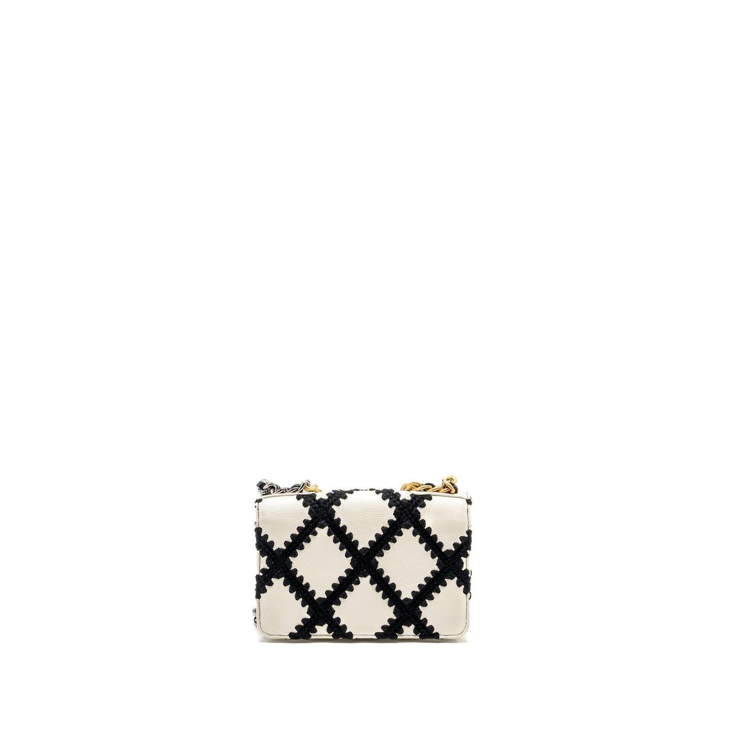 Chanel 19 on Fabric Calfskin Hardware Multicolour Black White Wallet Case