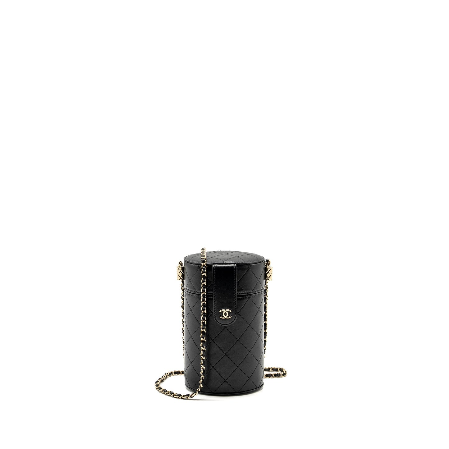 Chanel CC Round Vanity Lambskin LGHW Black Handbag