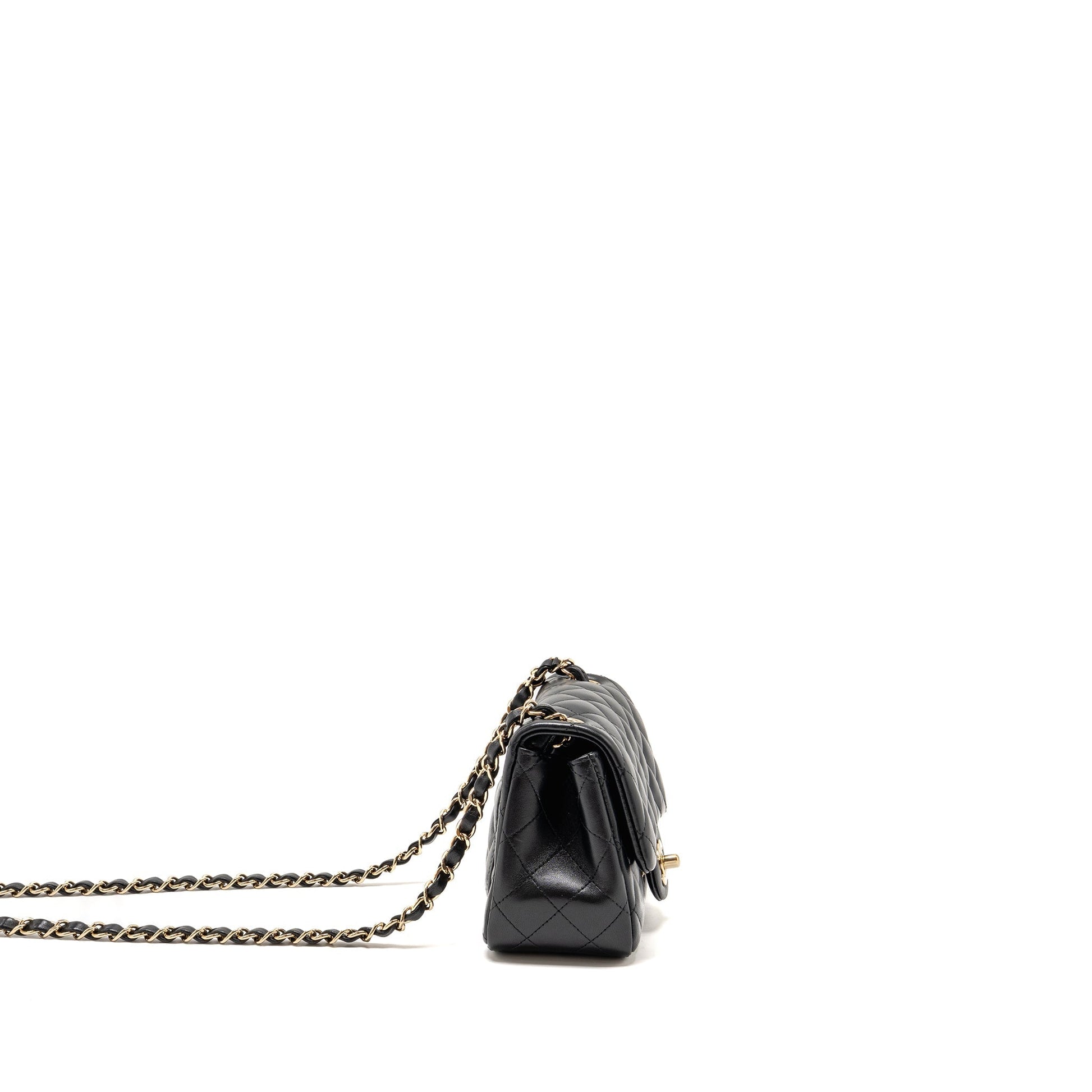 Chanel Square Flap Lambskin LGHW Black Shoulder Bag Lghw 3