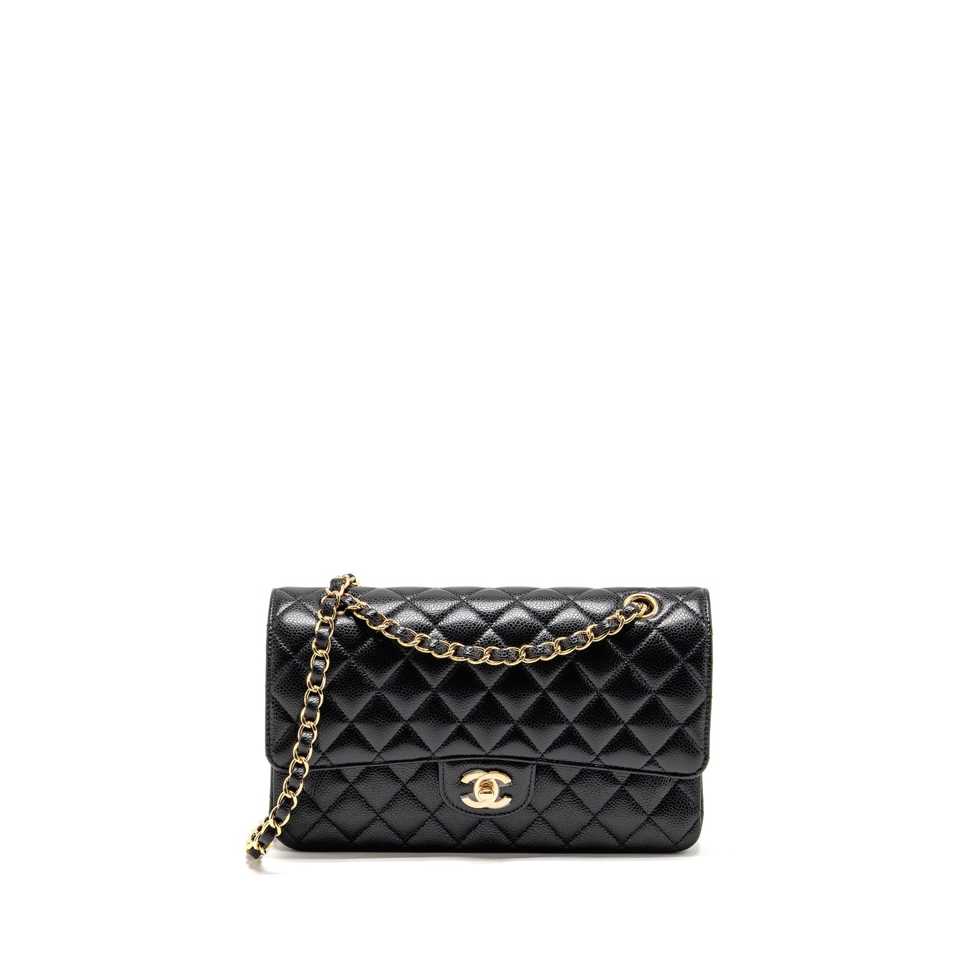 Chanel Classic Double Flap Caviar GHW Black Shoulder Bag 17