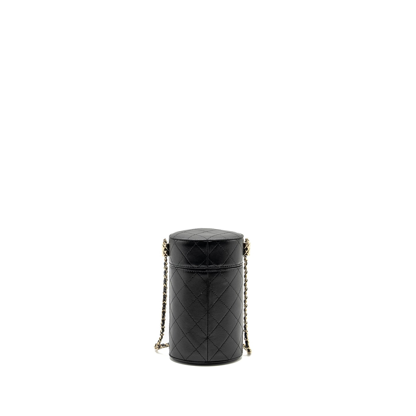Chanel CC Round Vanity Lambskin LGHW Black Handbag