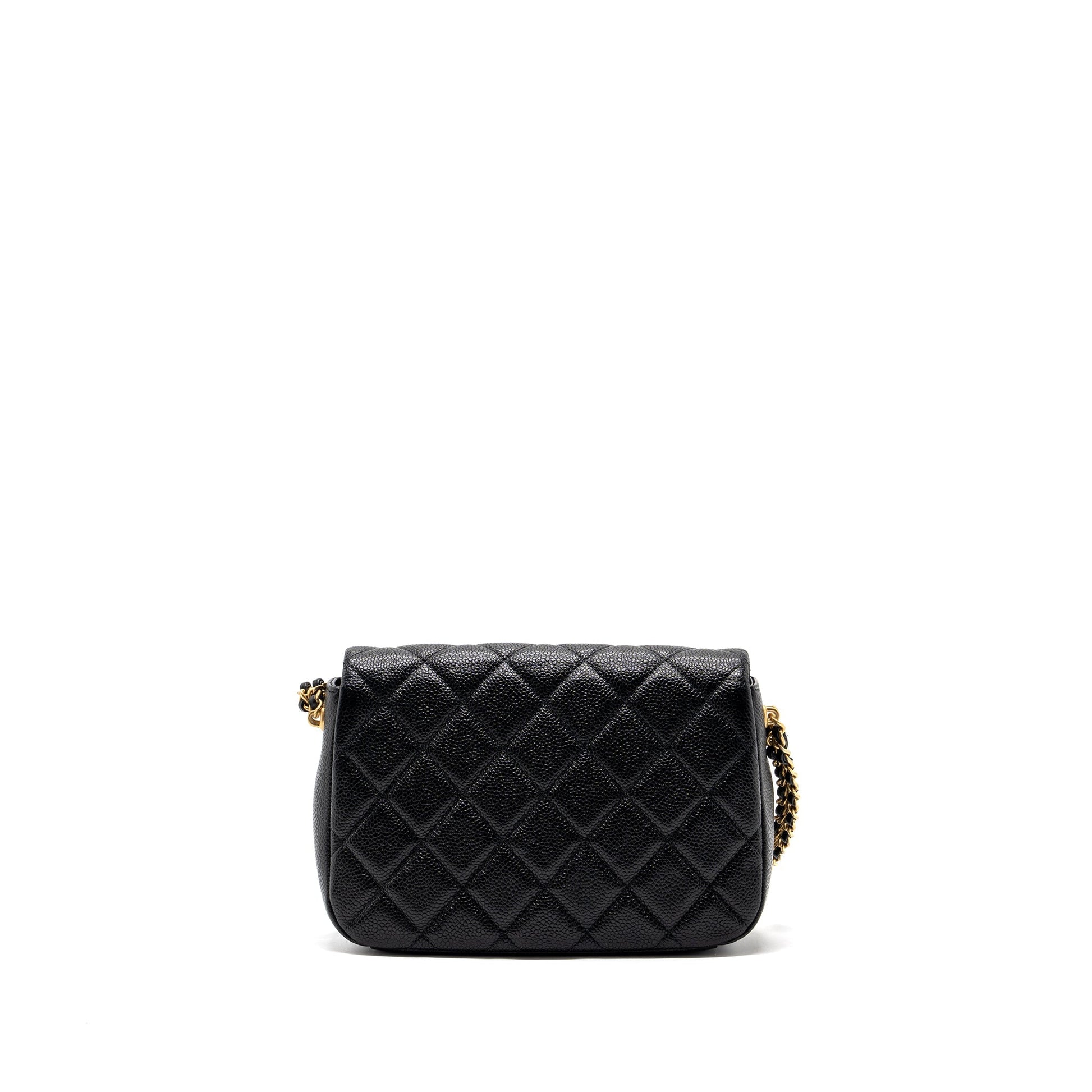 Chanel 21A Soul Flap grained calfskin GHW Black Shoulder Bag