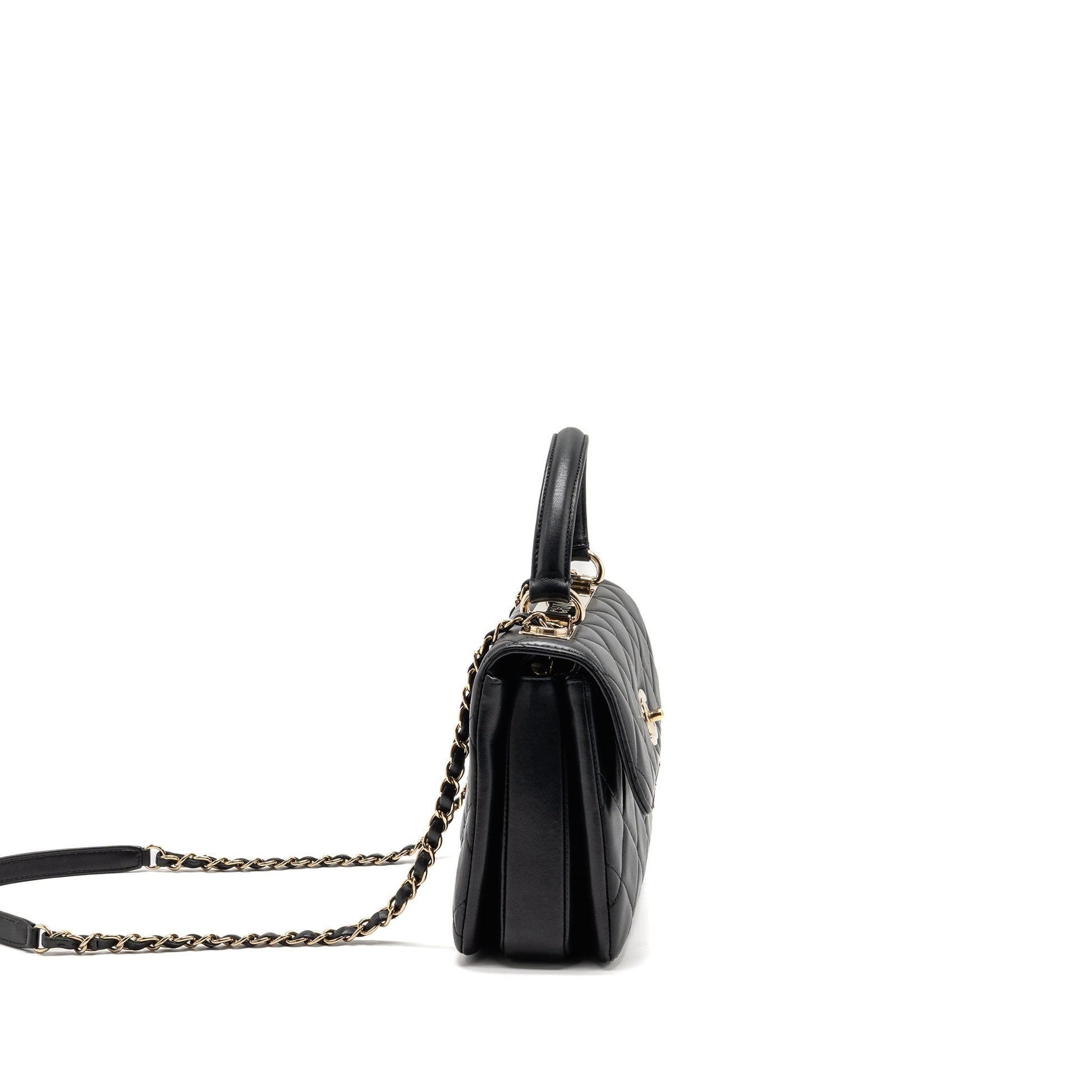 Chanel Top Handle Trendy CC Flap Lambskin Black Shoulder Bag