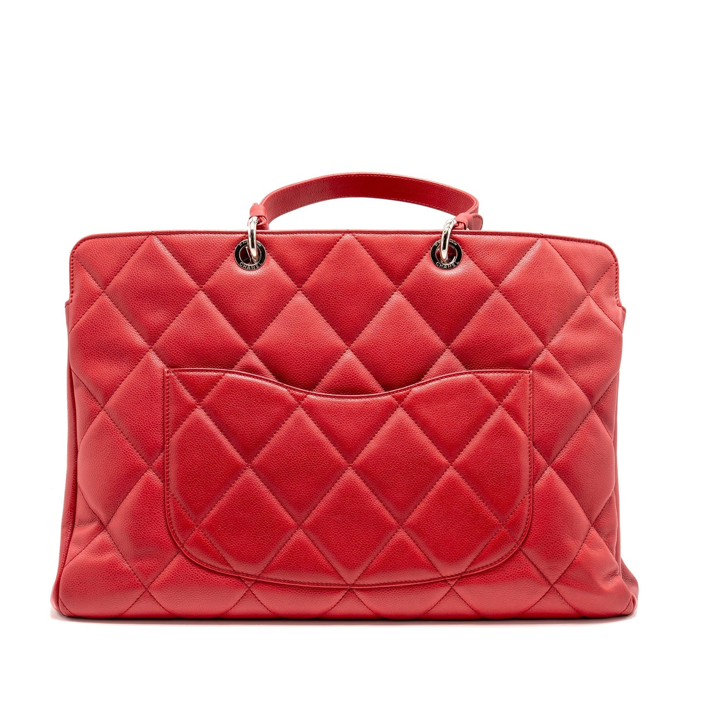 Chanel CC Soft Shopper Grained Calfskin SHW Pink Tote Bag