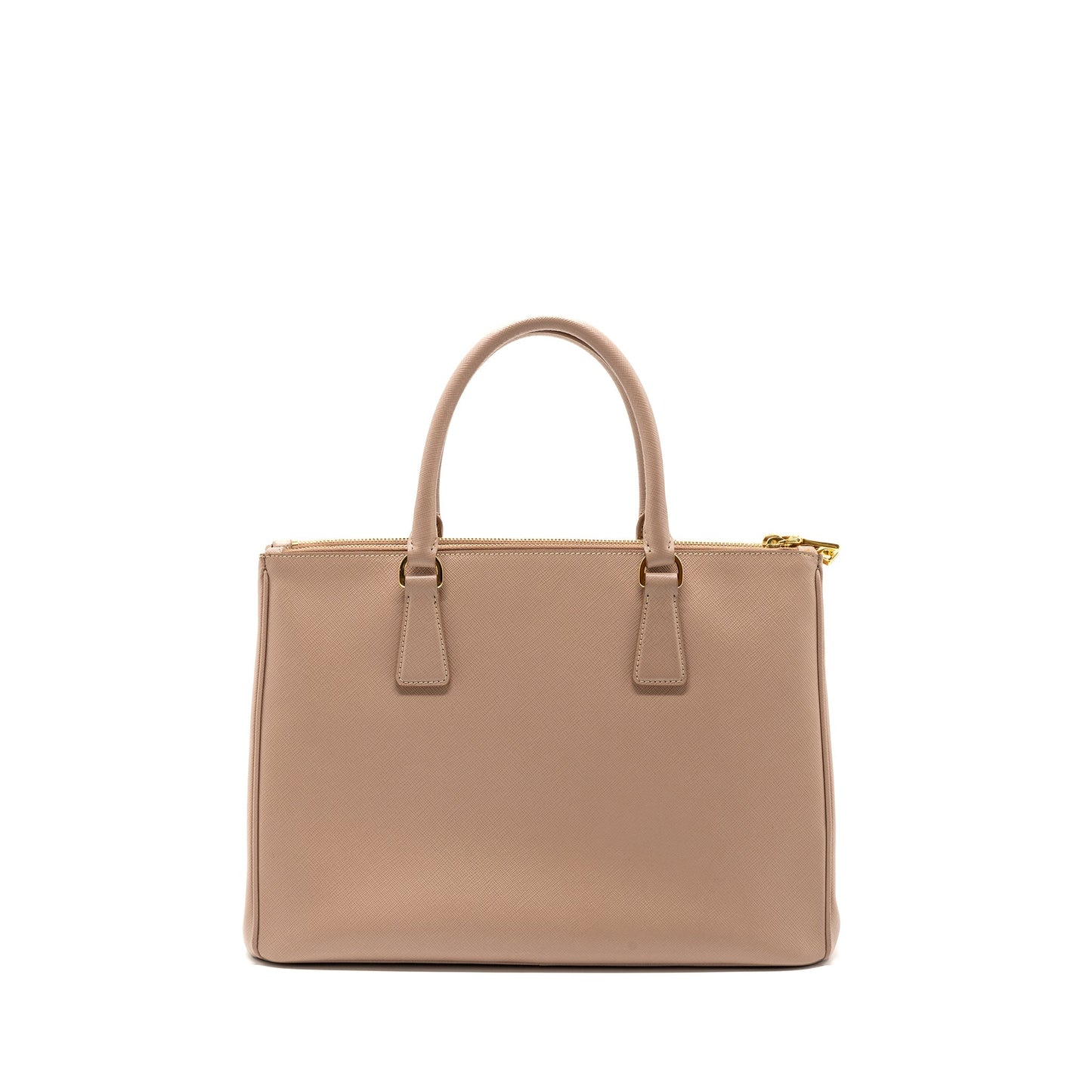 Prada Double Zip Shopping Toto Saffiano Cammeo Handbag Travel Bag