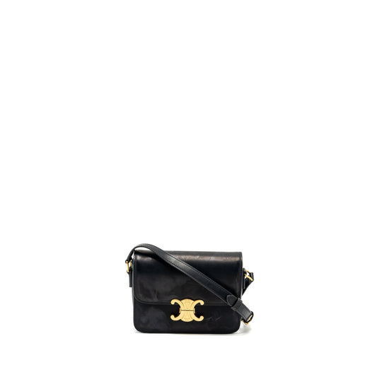 Celine Teen Triomphe Purse Calfskin Handbag Black Travel Bag