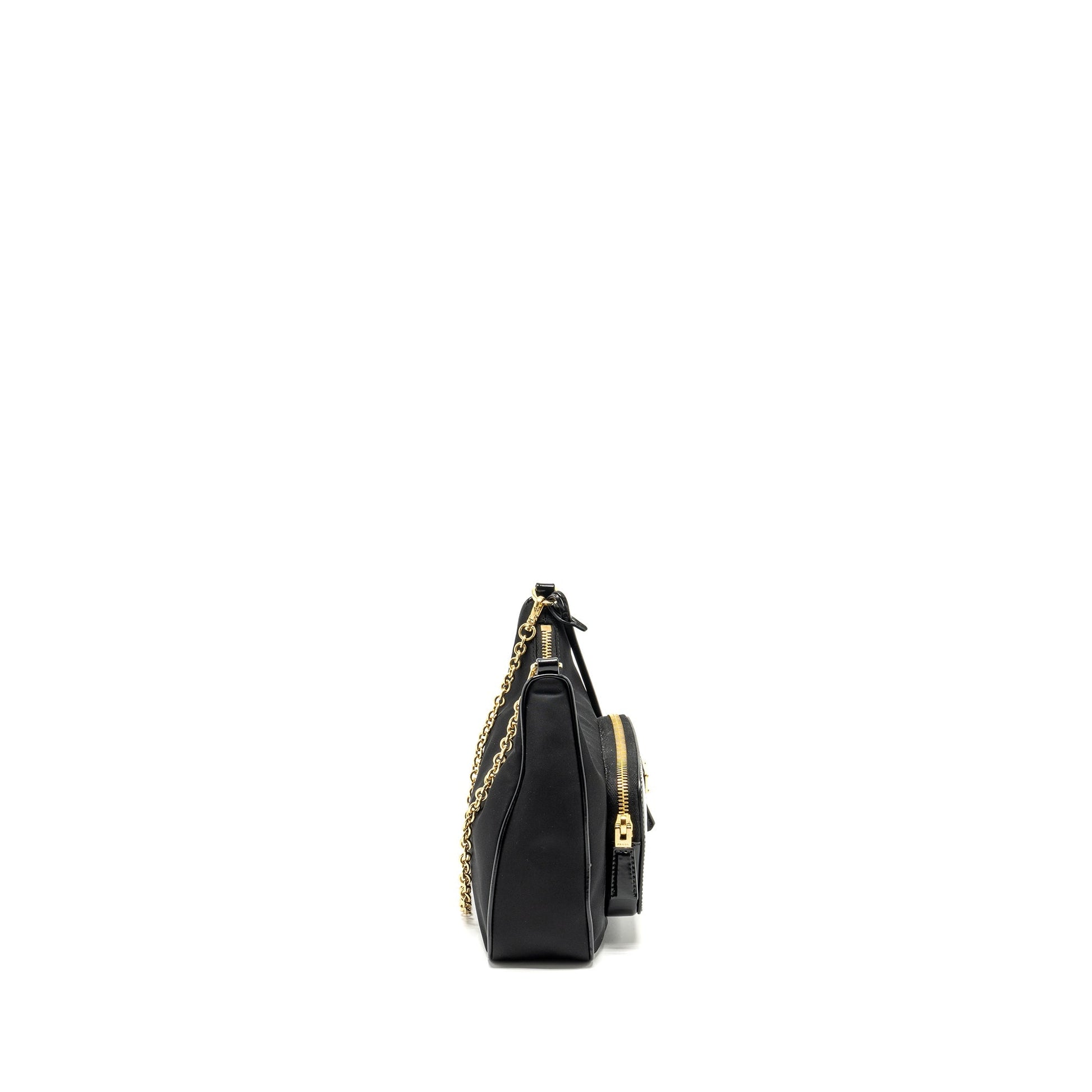 Prada Re Purse Calfskin Handbag Nylon Black Travel Bag