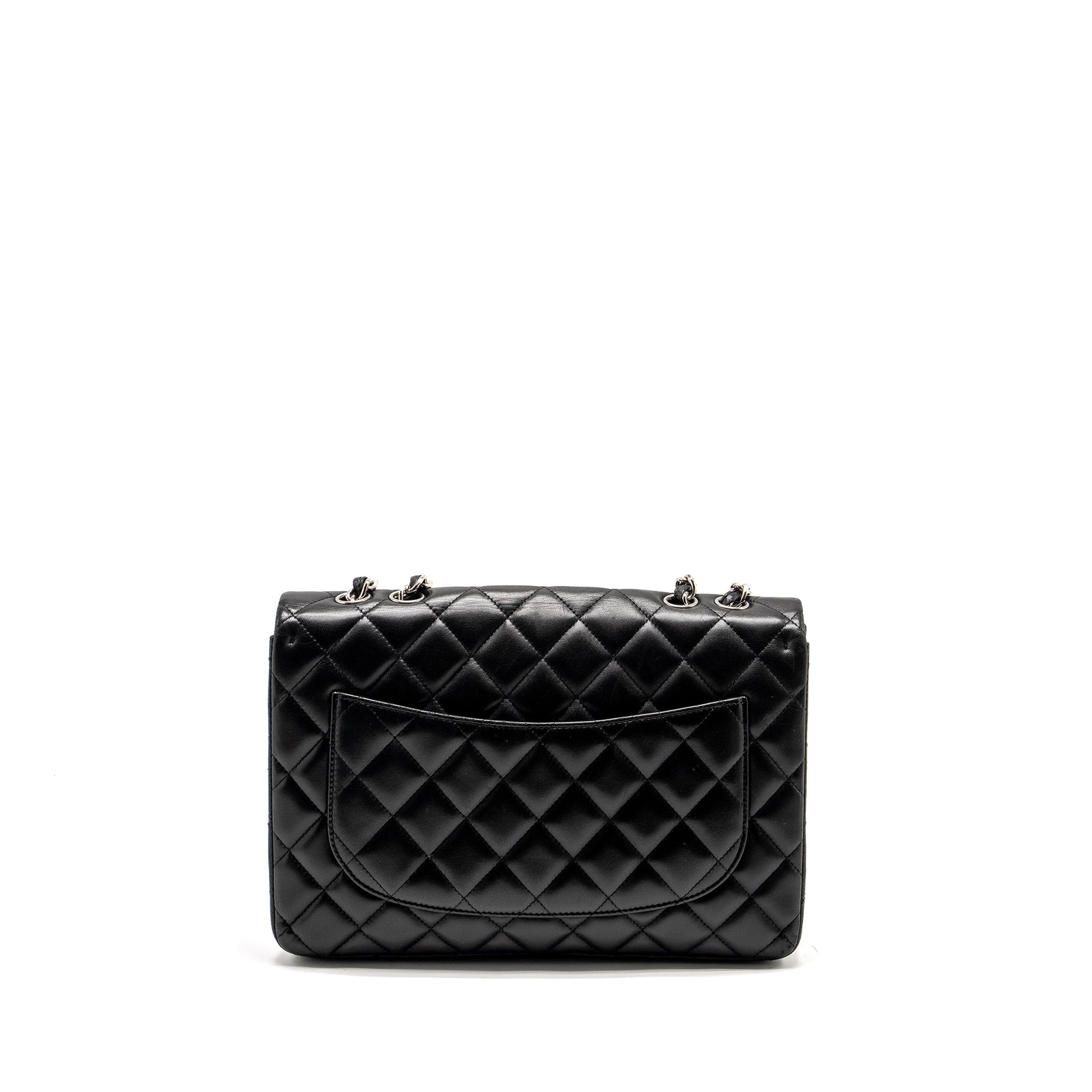 Chanel Jumbo Classic single Flap Lambskin SHW Black Shoulder Bag