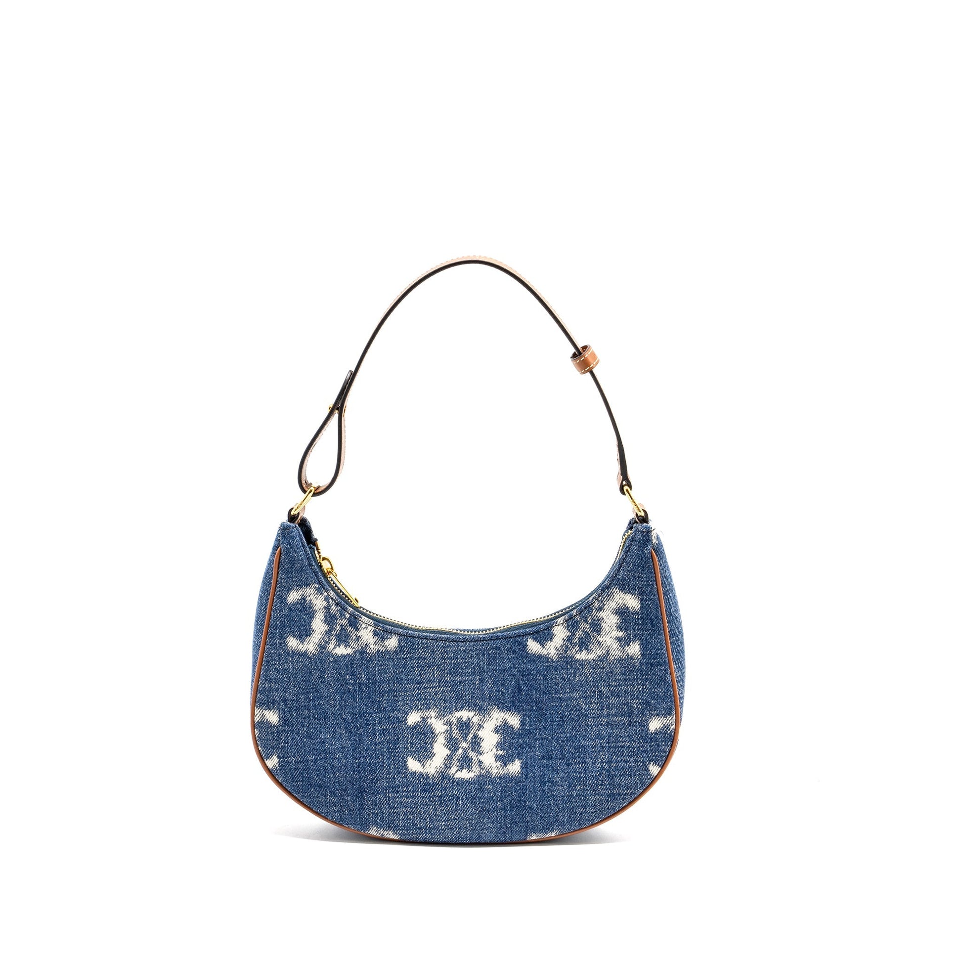 Celine Ava Purse With Triomphe Navy Handbag Denim Tan Travel Bag