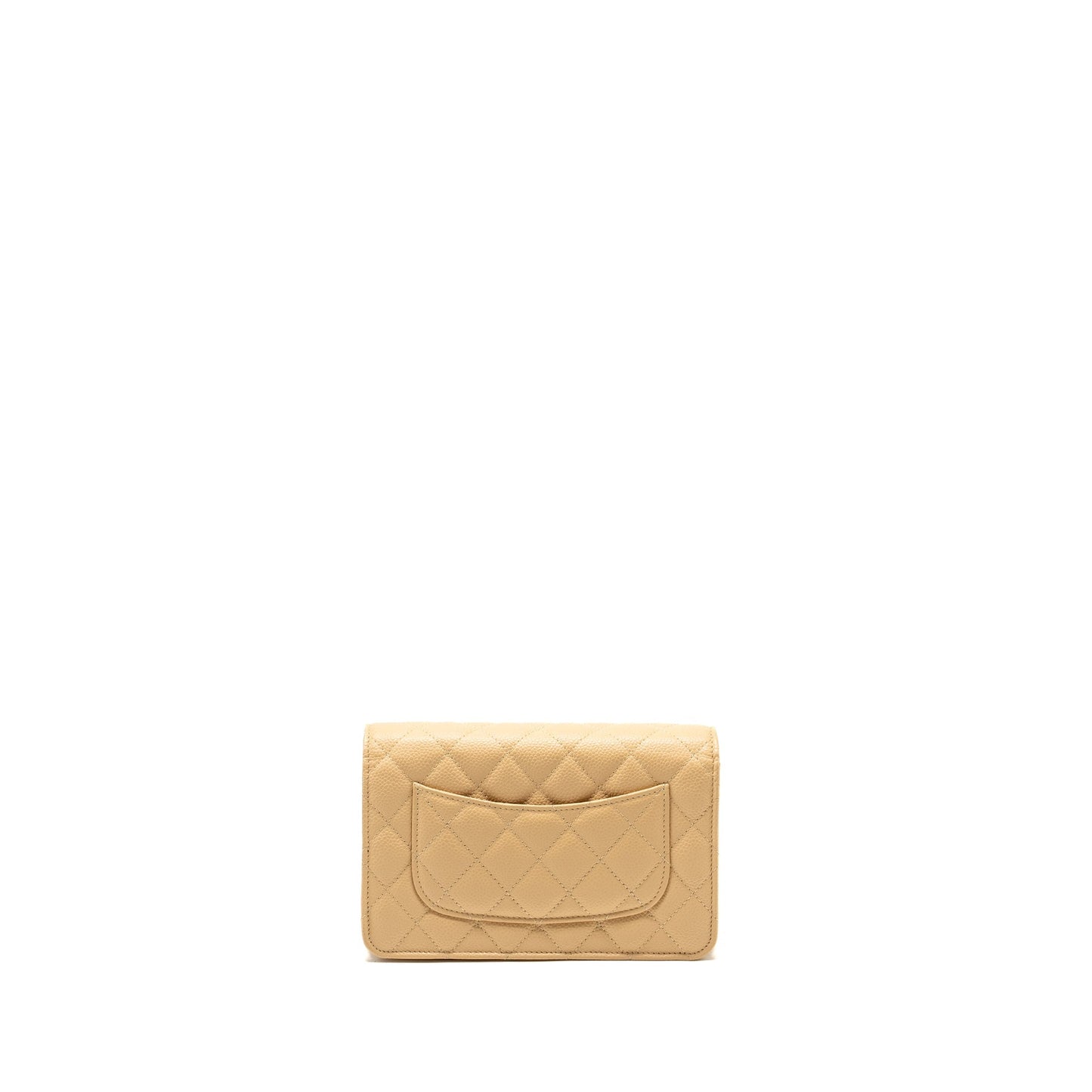 Chanel Classic on Caviar GHW Microchip Beige Wallet Case Microchip 1