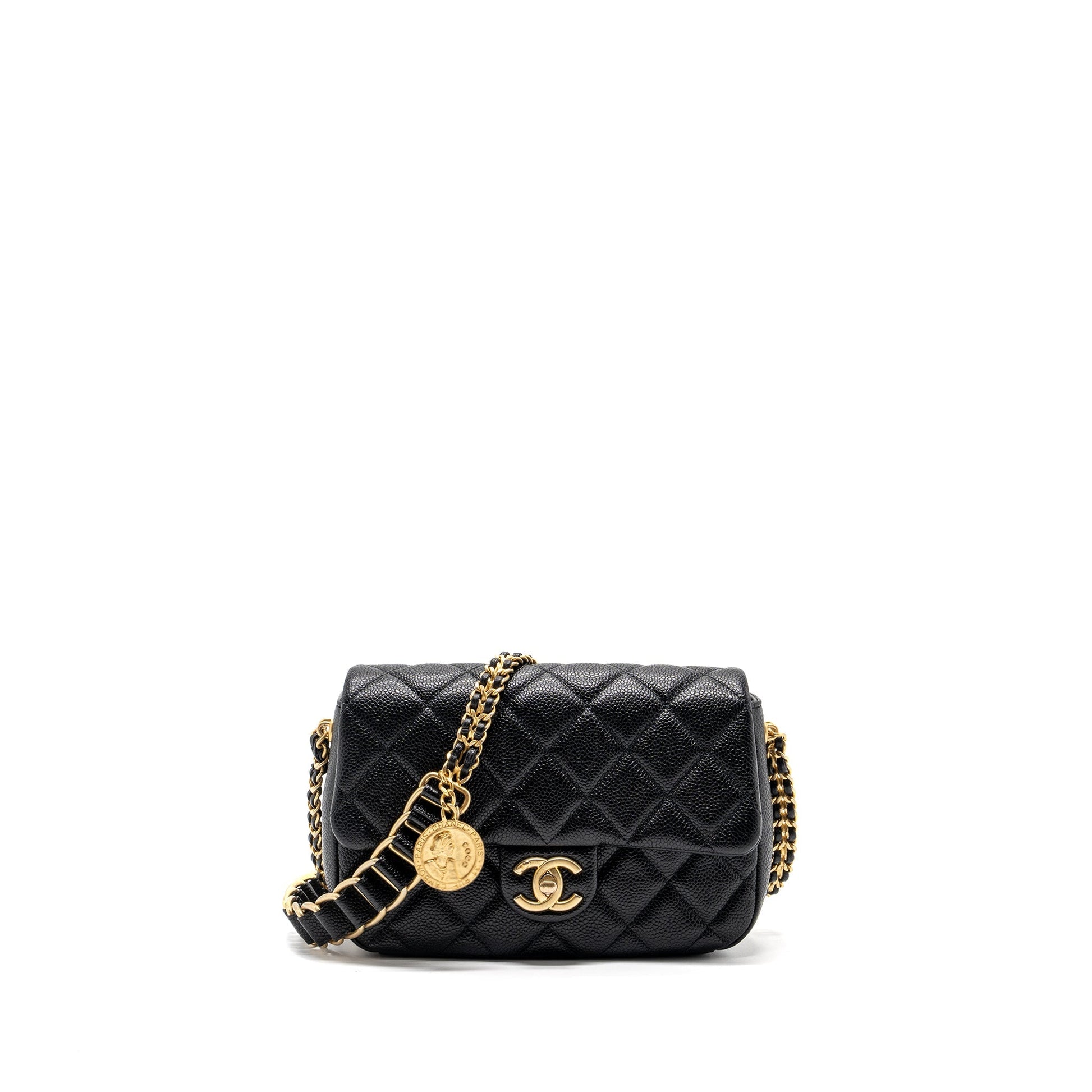 Chanel 21A Soul Flap grained calfskin GHW Black Shoulder Bag