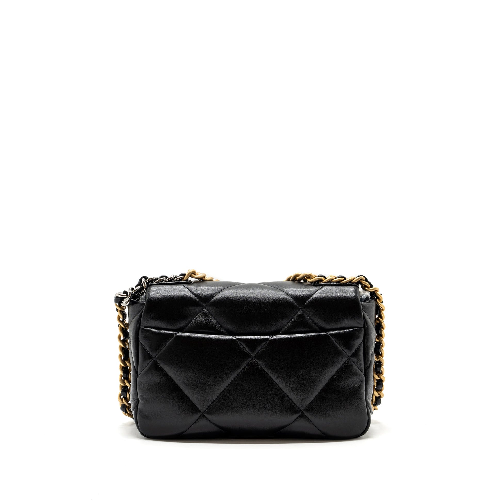 Chanel 19 lambskin hardware microchip Multicolor Multicolour Black Small Handbag