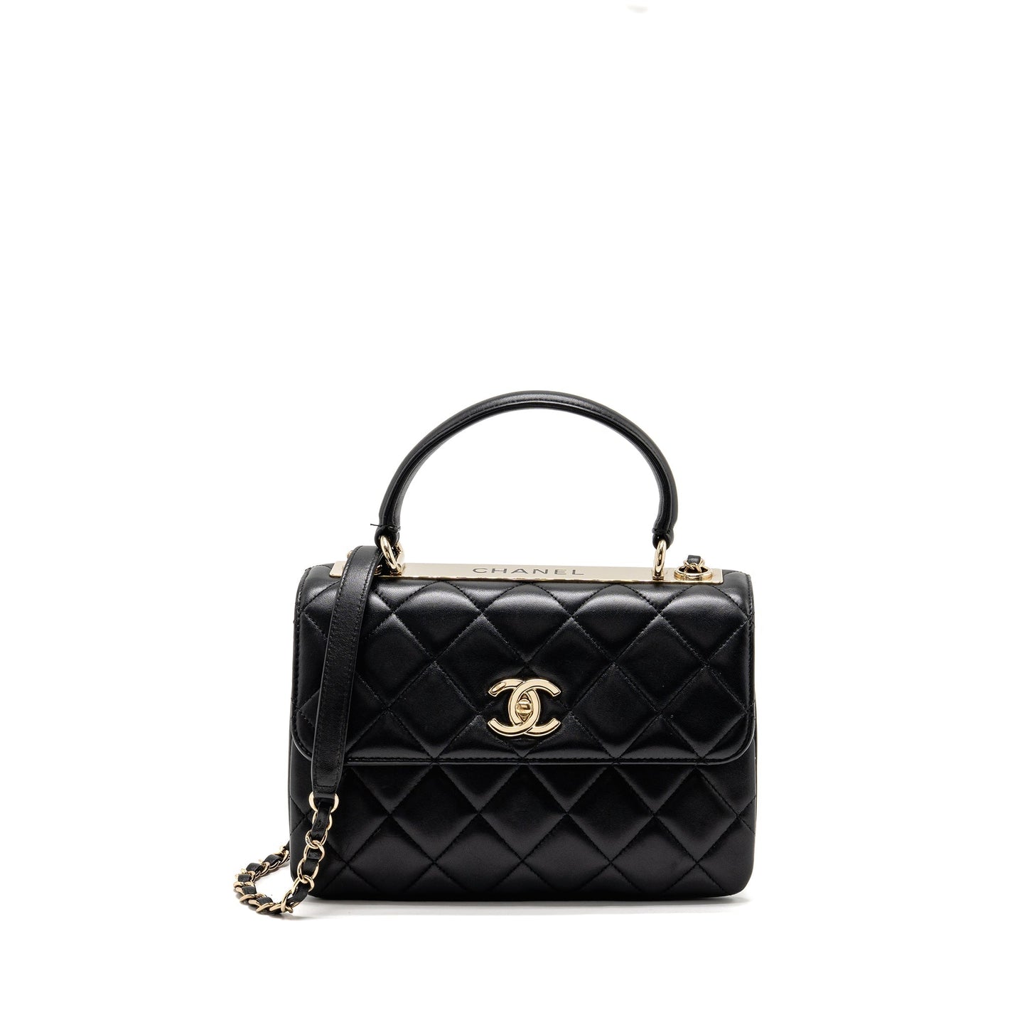 Chanel Top Handle Trendy CC Flap Lambskin Black Shoulder Bag