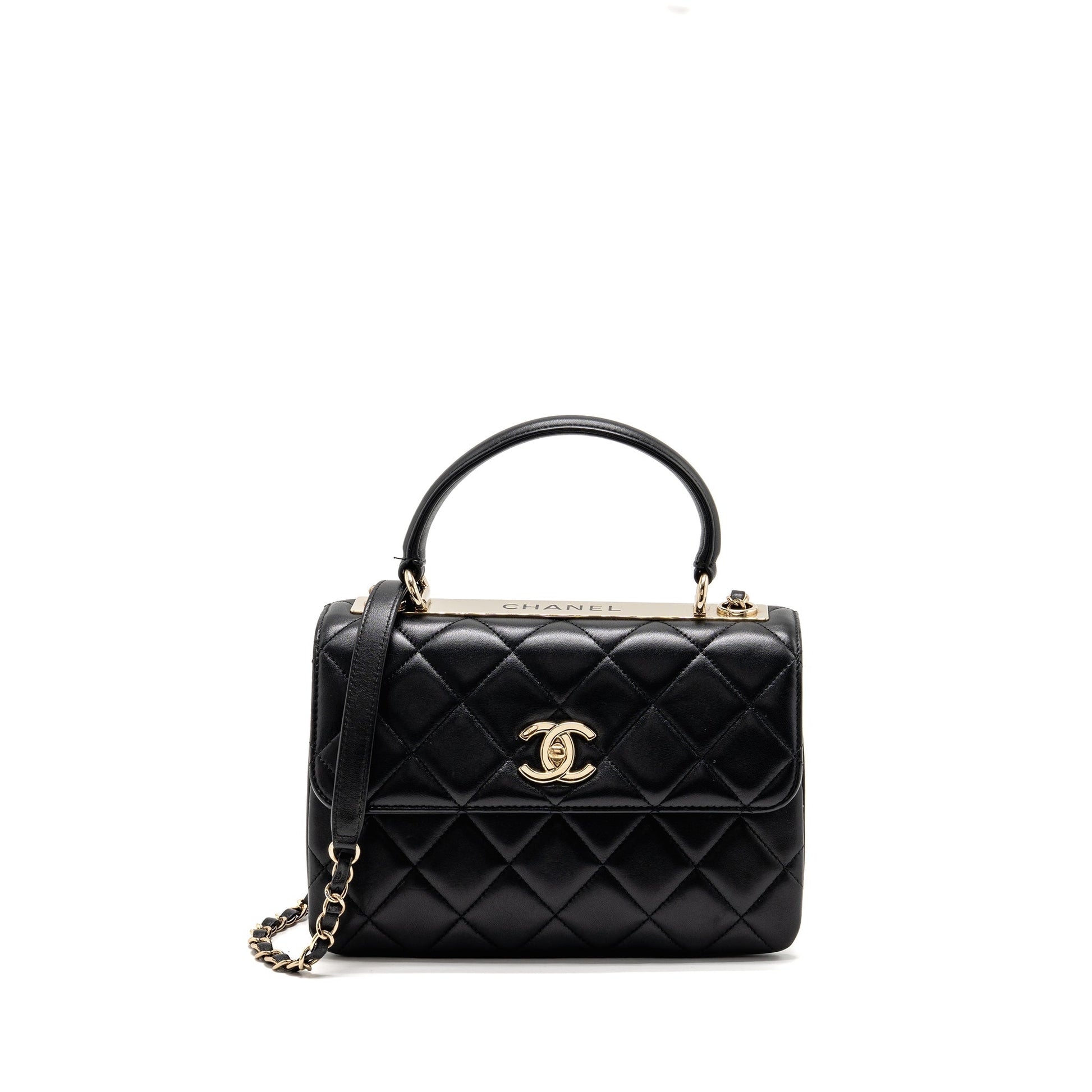 Chanel Top Handle Trendy CC Flap Lambskin Black Shoulder Bag