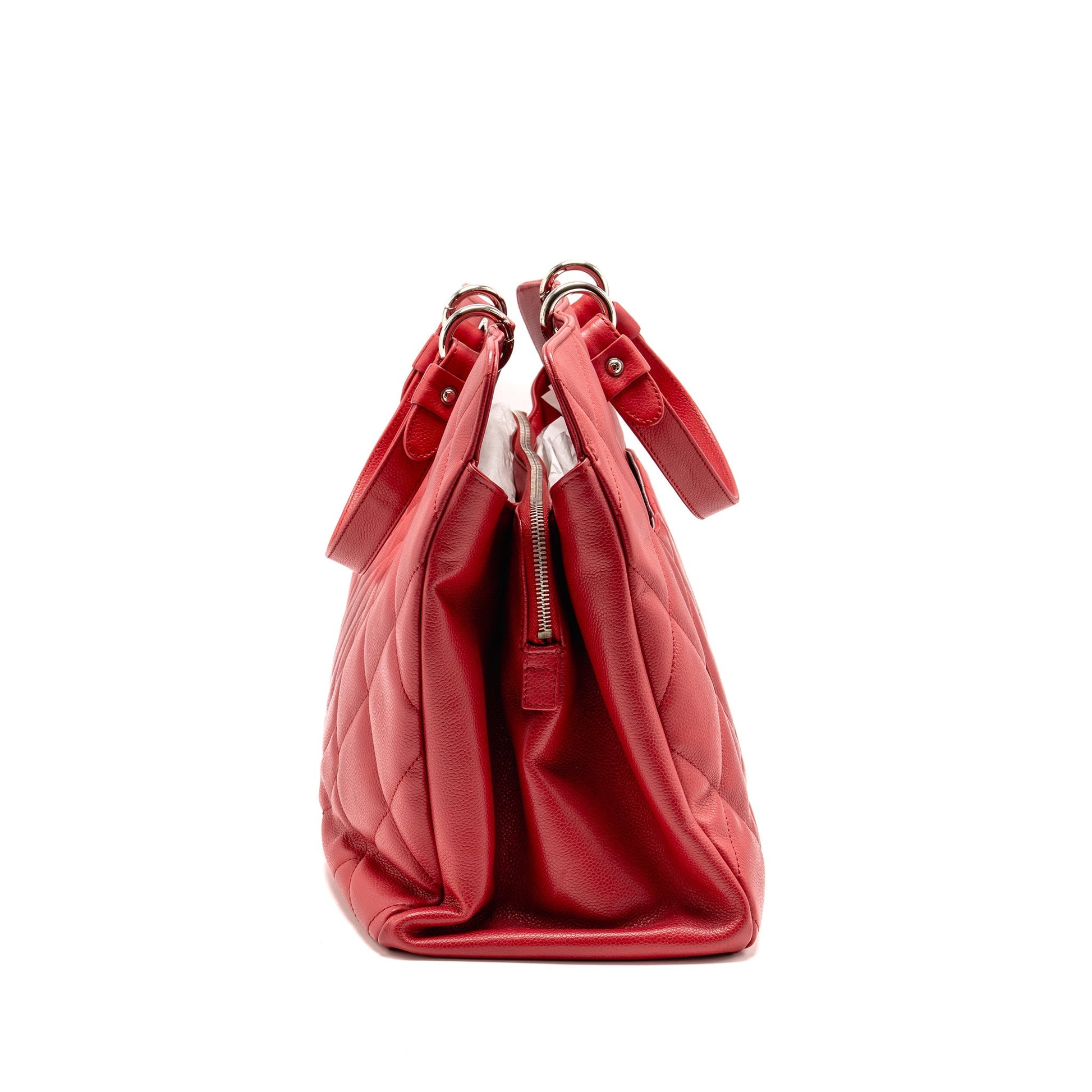 Chanel CC Soft Shopper Grained Calfskin SHW Pink Tote Bag