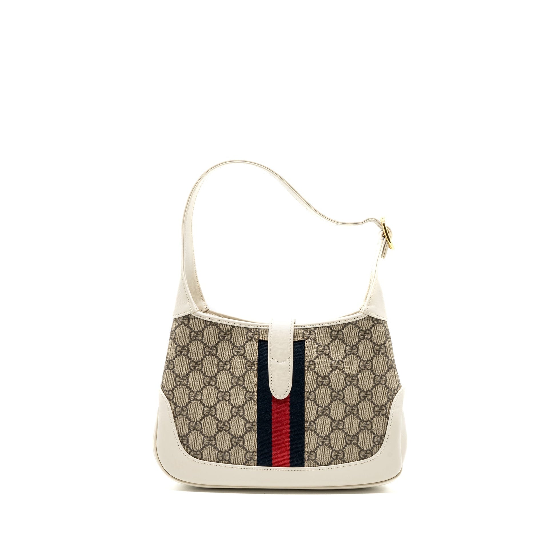 Gucci Jackie Shoulder Bag Supreme Calfskin Multicolour Canvas White