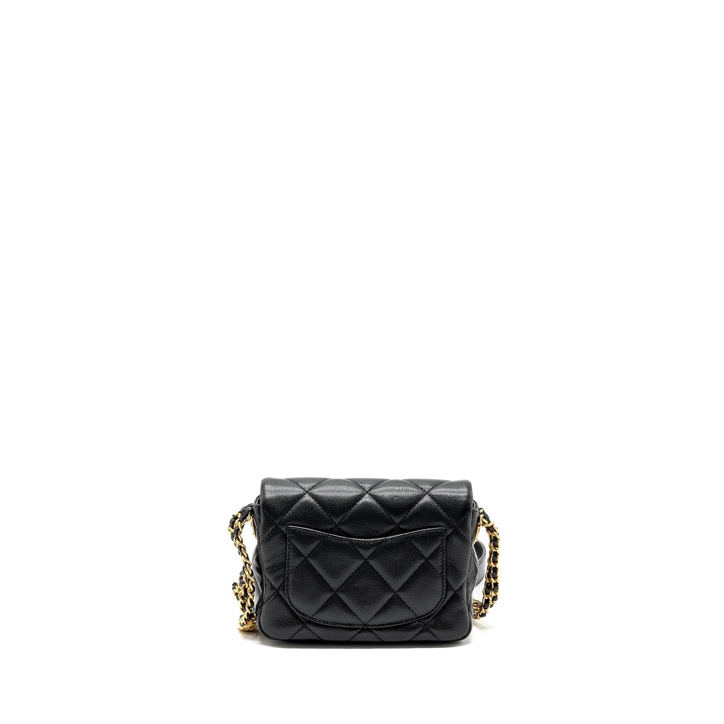 Chanel Twist Your Button Flap Caviar GHW Black Shoulder Bag