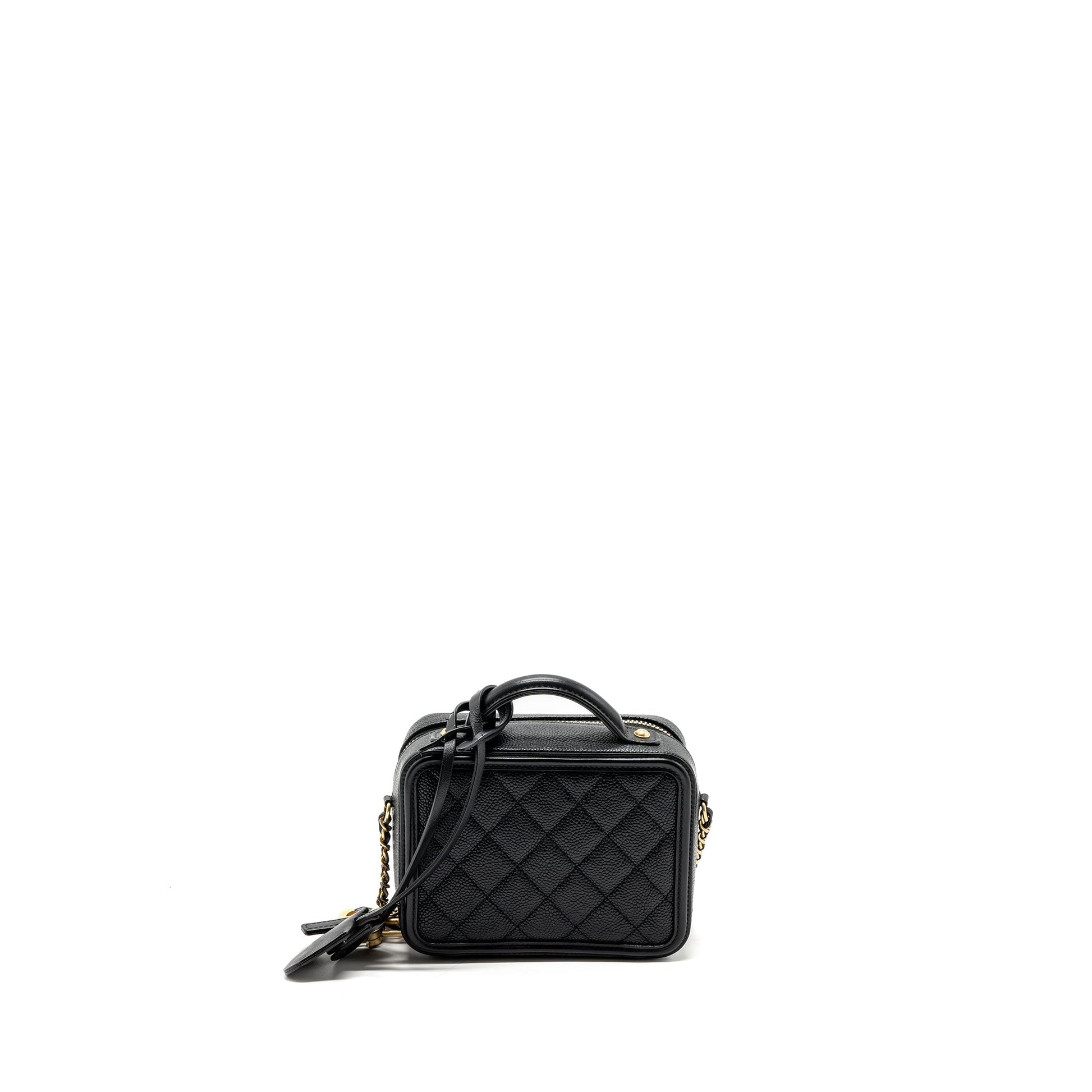 Chanel filigree vanity Caviar GHW Black Mini Bag