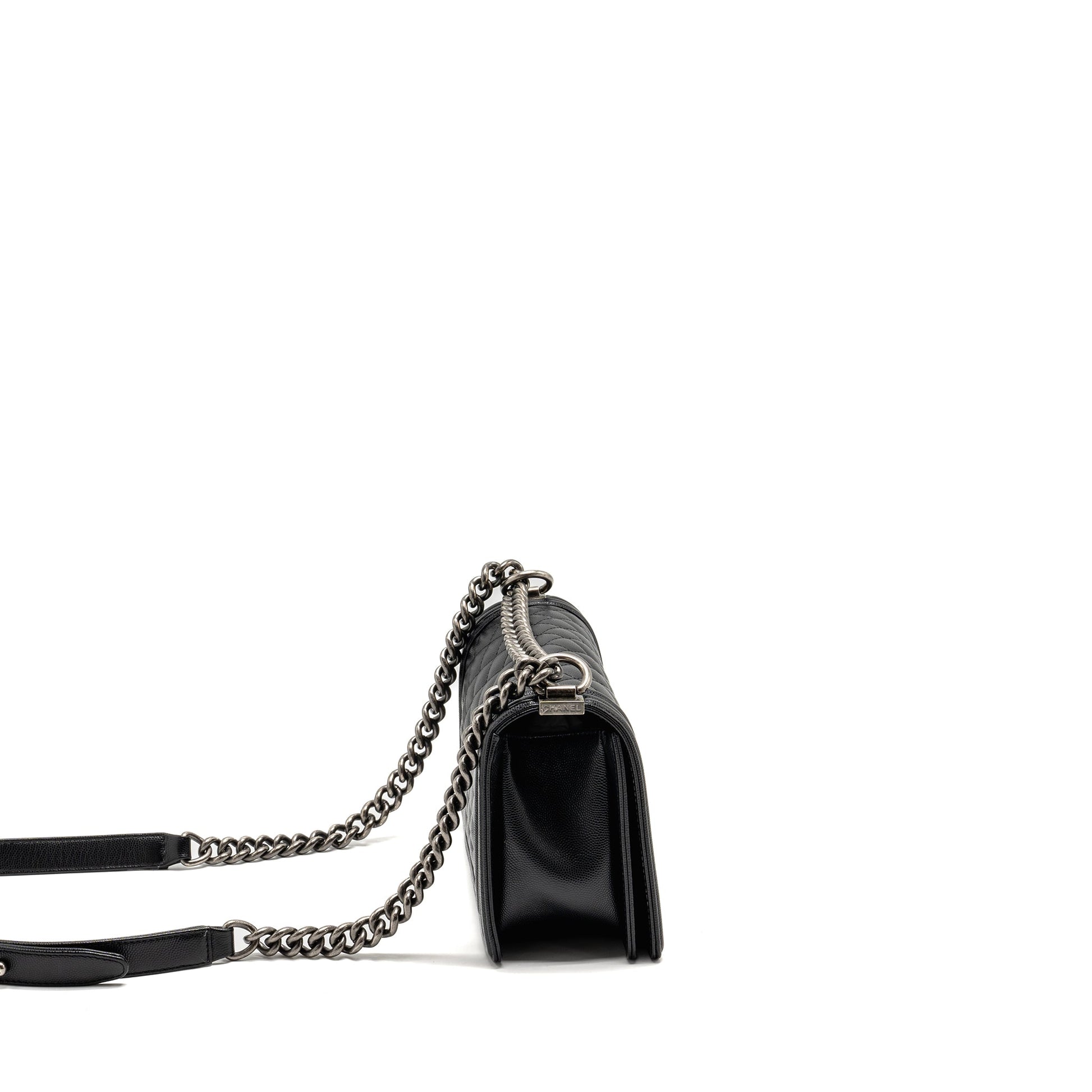 Chanel Boy Caviar SHW Microchip Black Handbag
