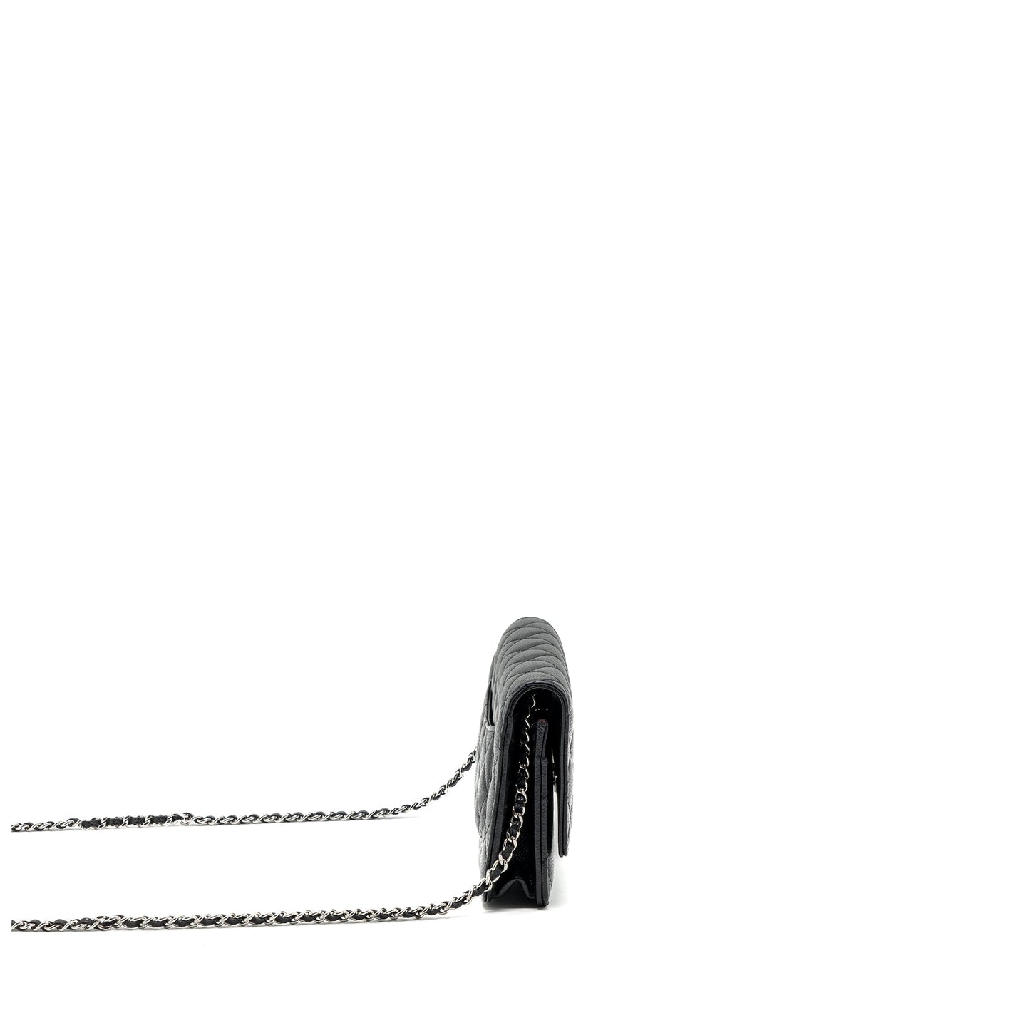 Chanel Classic On Caviar SHW microchip Black Wallet Case Microchip 7