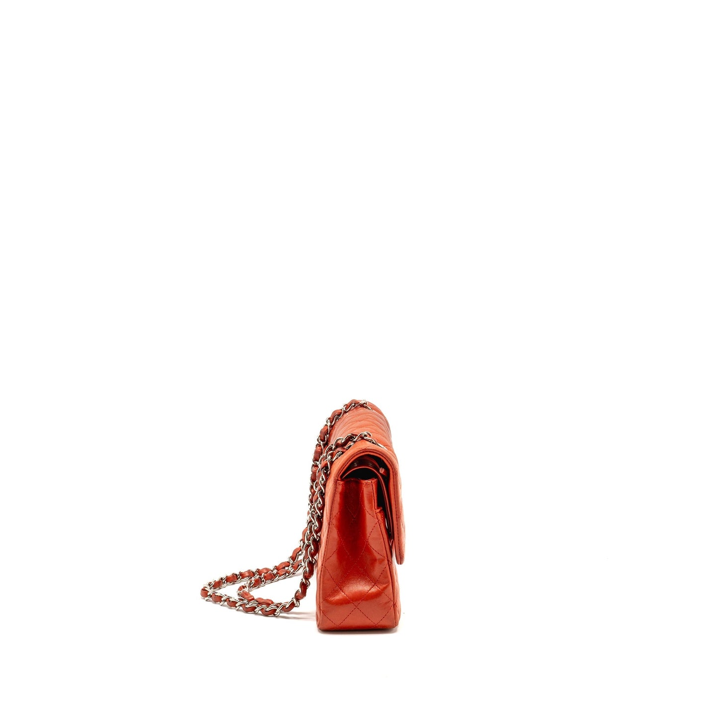 Chanel Classic double flap lambskin SHW Red Shoulder Bag