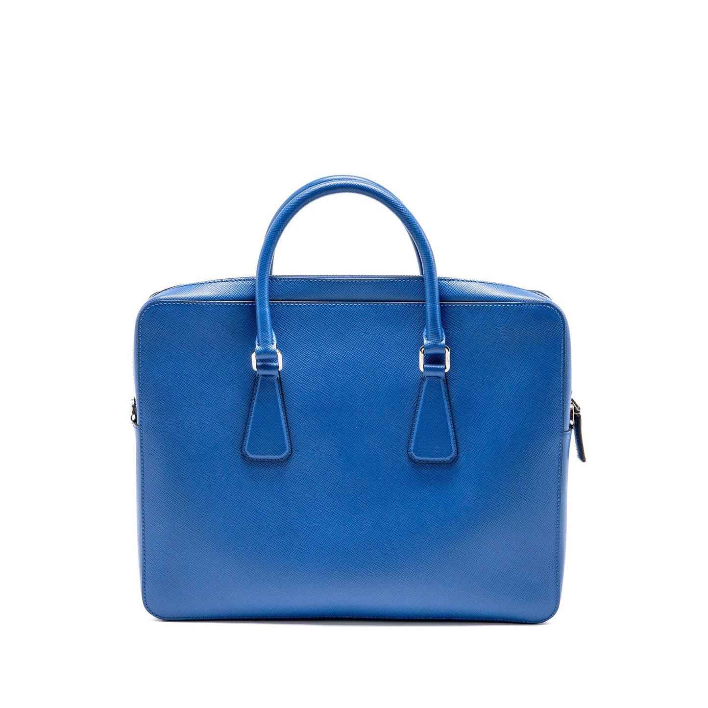 Prada Saffiano Briefcase Azzurro Handbag Travel Bag