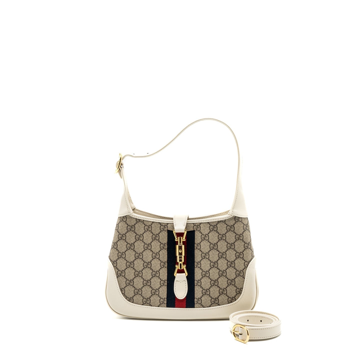 Gucci Jackie Shoulder Bag Supreme Calfskin Multicolour Canvas White