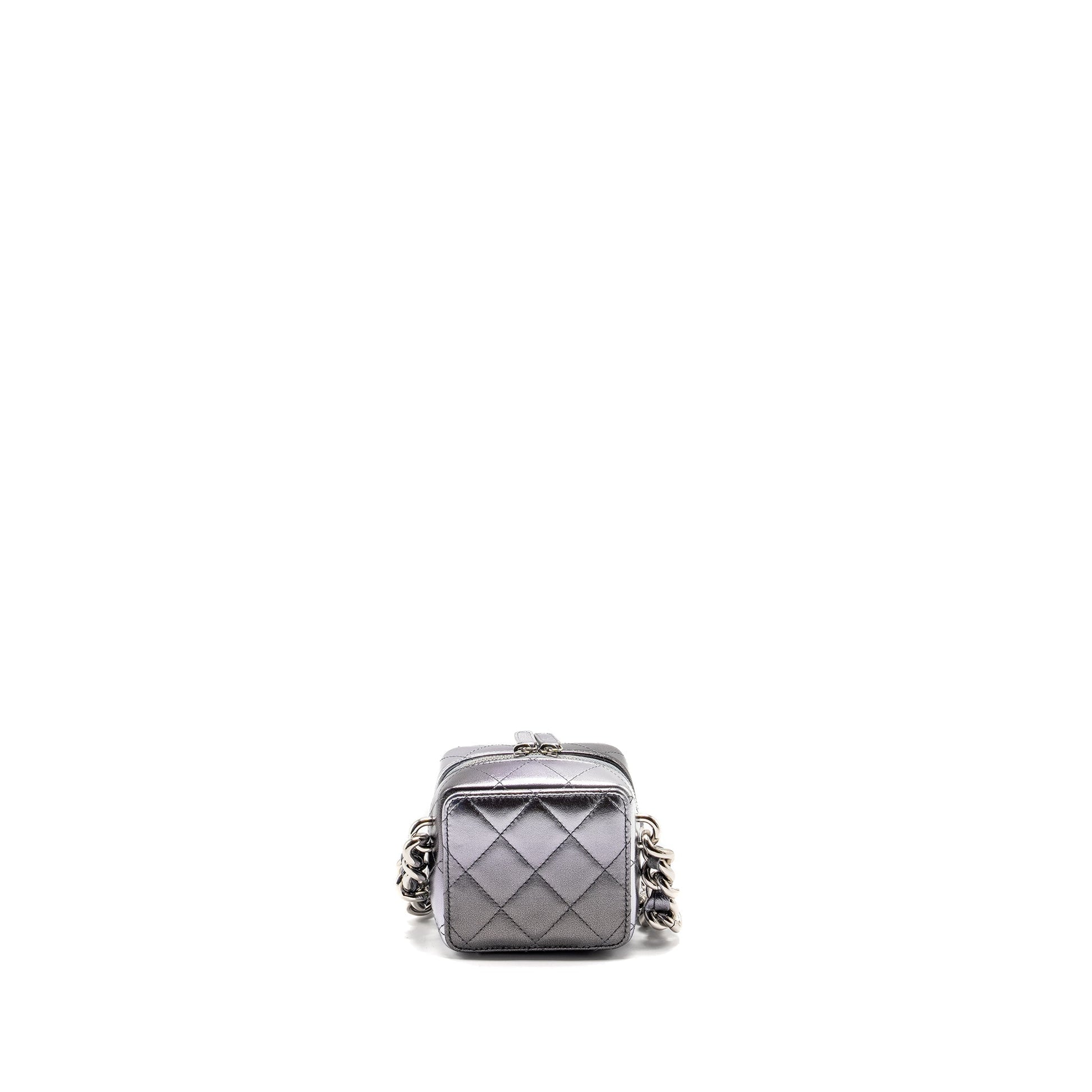 Chanel Quilted Vanity Giant Lambskin Grey Mini Bag