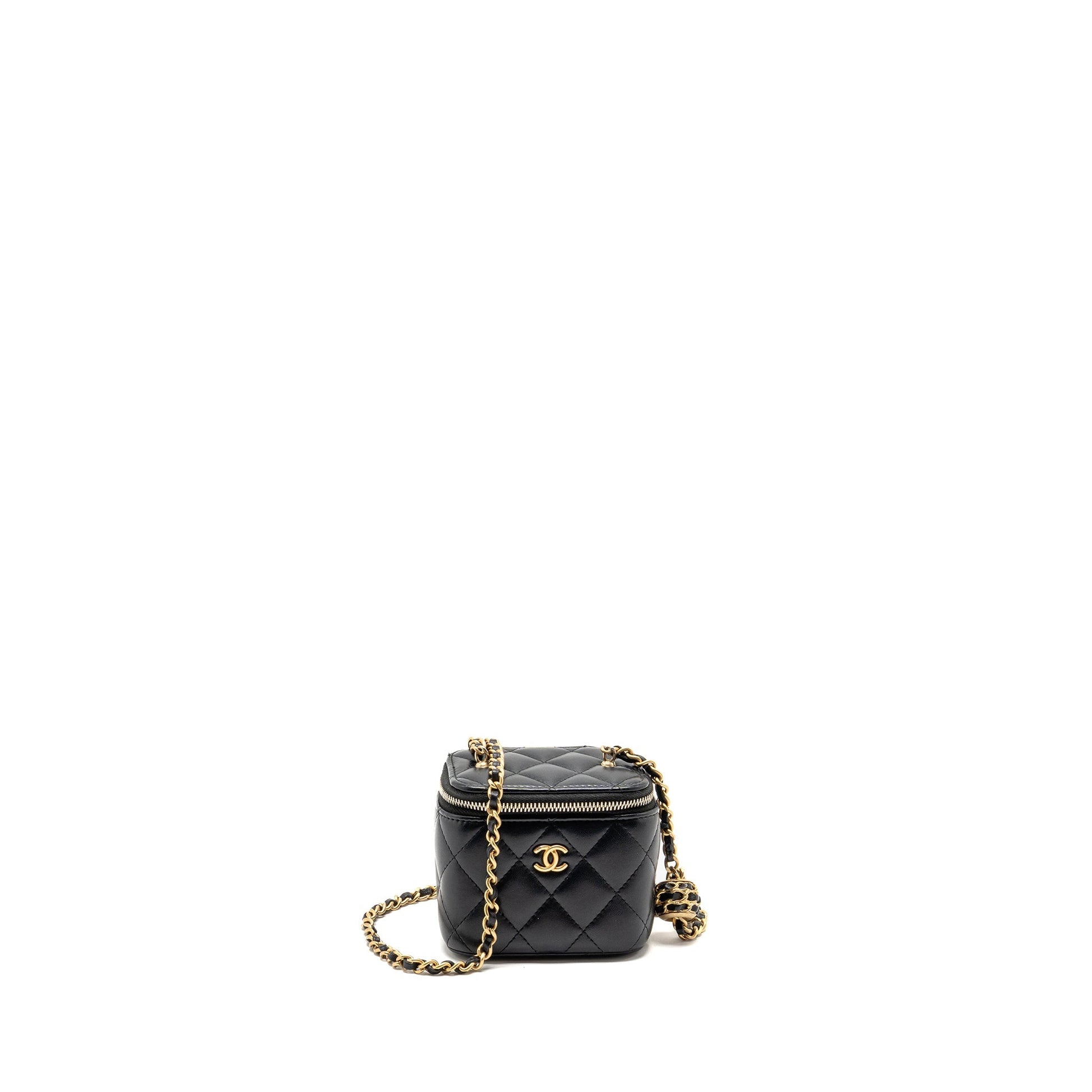 Chanel 22s Pearl Crush Vanity Lambskin GHW Black Mini Bag Ghw 1