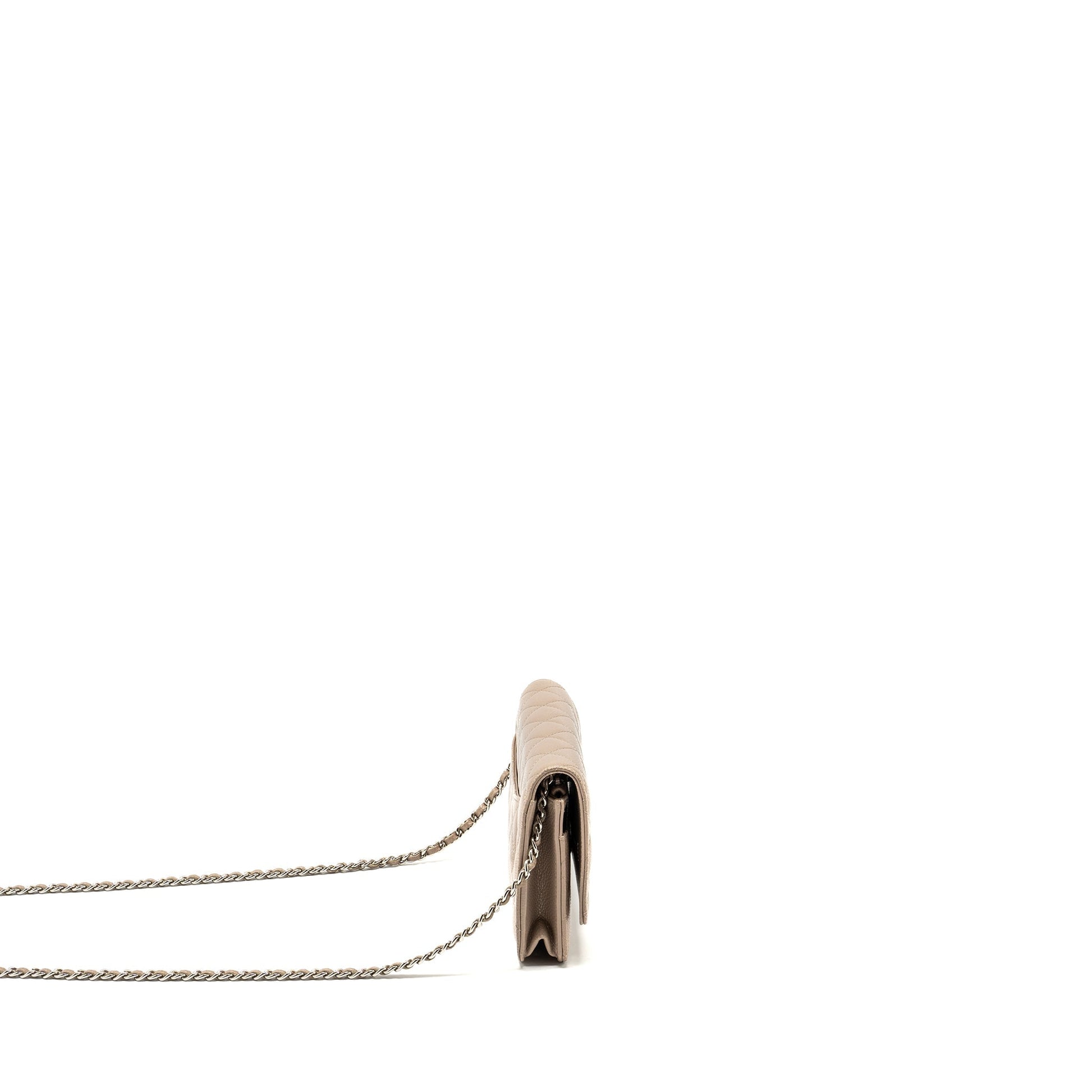Chanel Classic on caviar dark SHW Beige Wallet Case