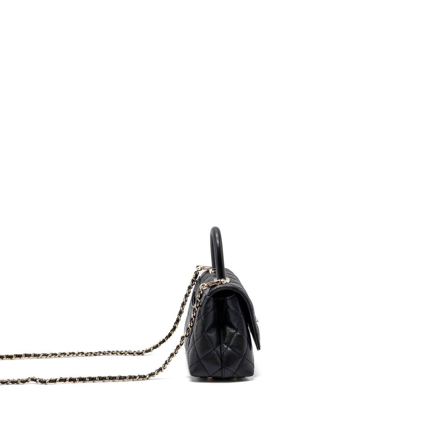 Chanel Coco handle Caviar LGHW Microchip Black Mini Bag Black Lghwmicrochip