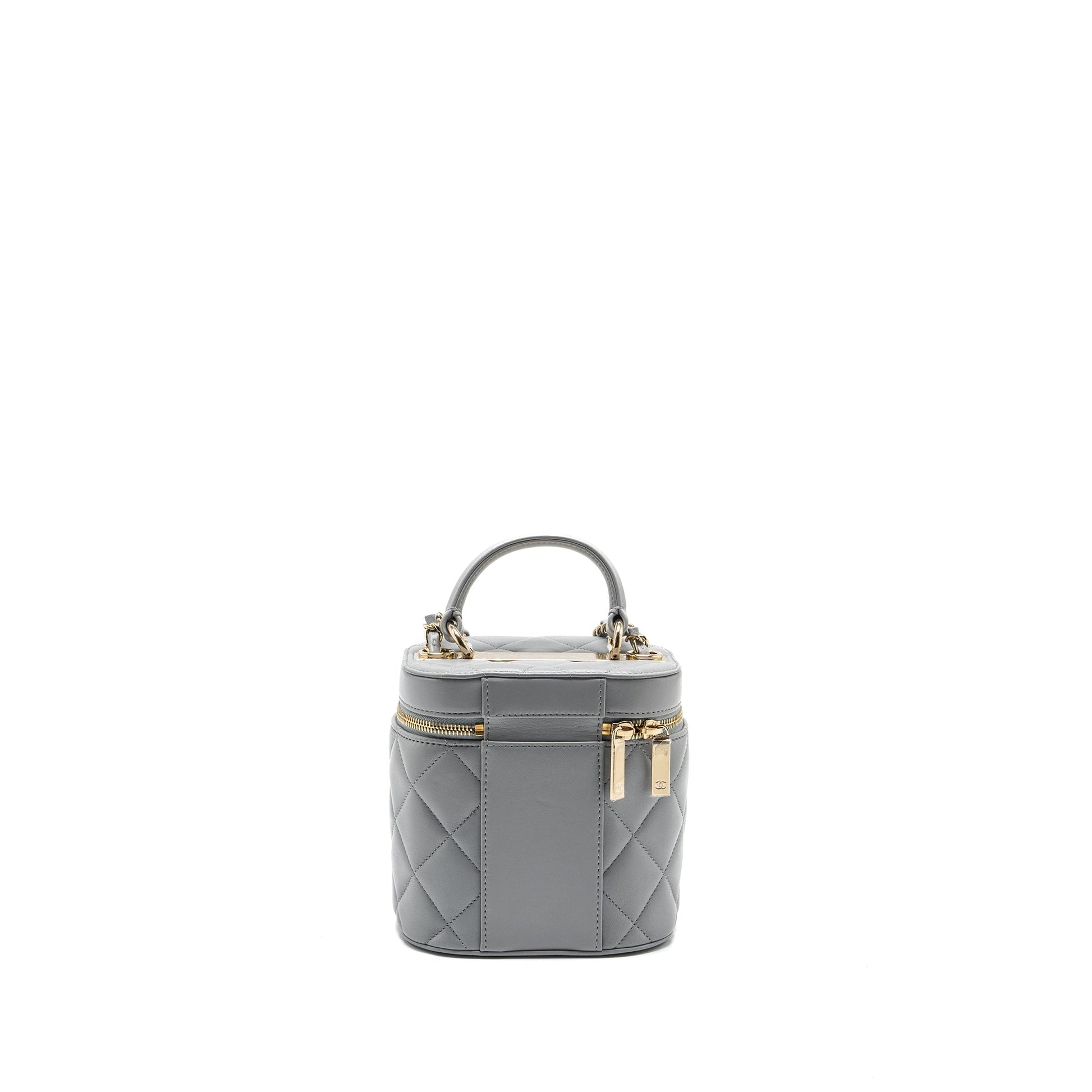 Chanel Trendy CC Top Handle Vanity Lambskin Grey Handbag