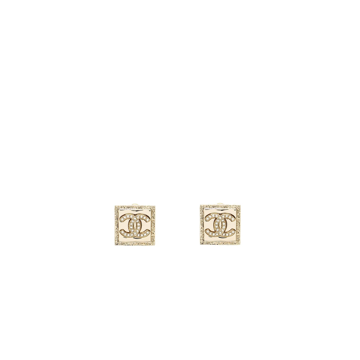 Chanel Square CC Logo Crystal Light Tone Gold Handbag