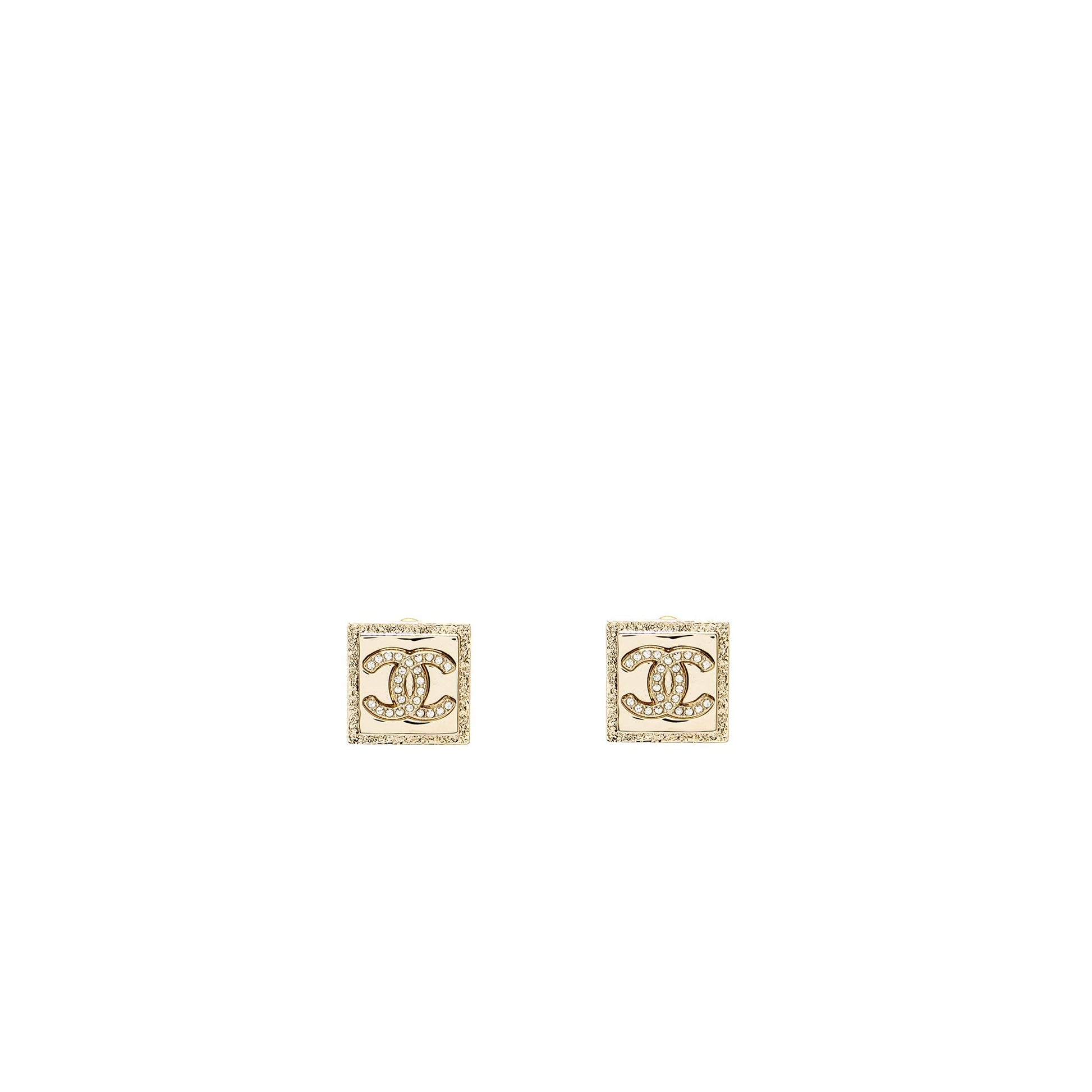 Chanel Square CC Logo Crystal Light Tone Gold Handbag