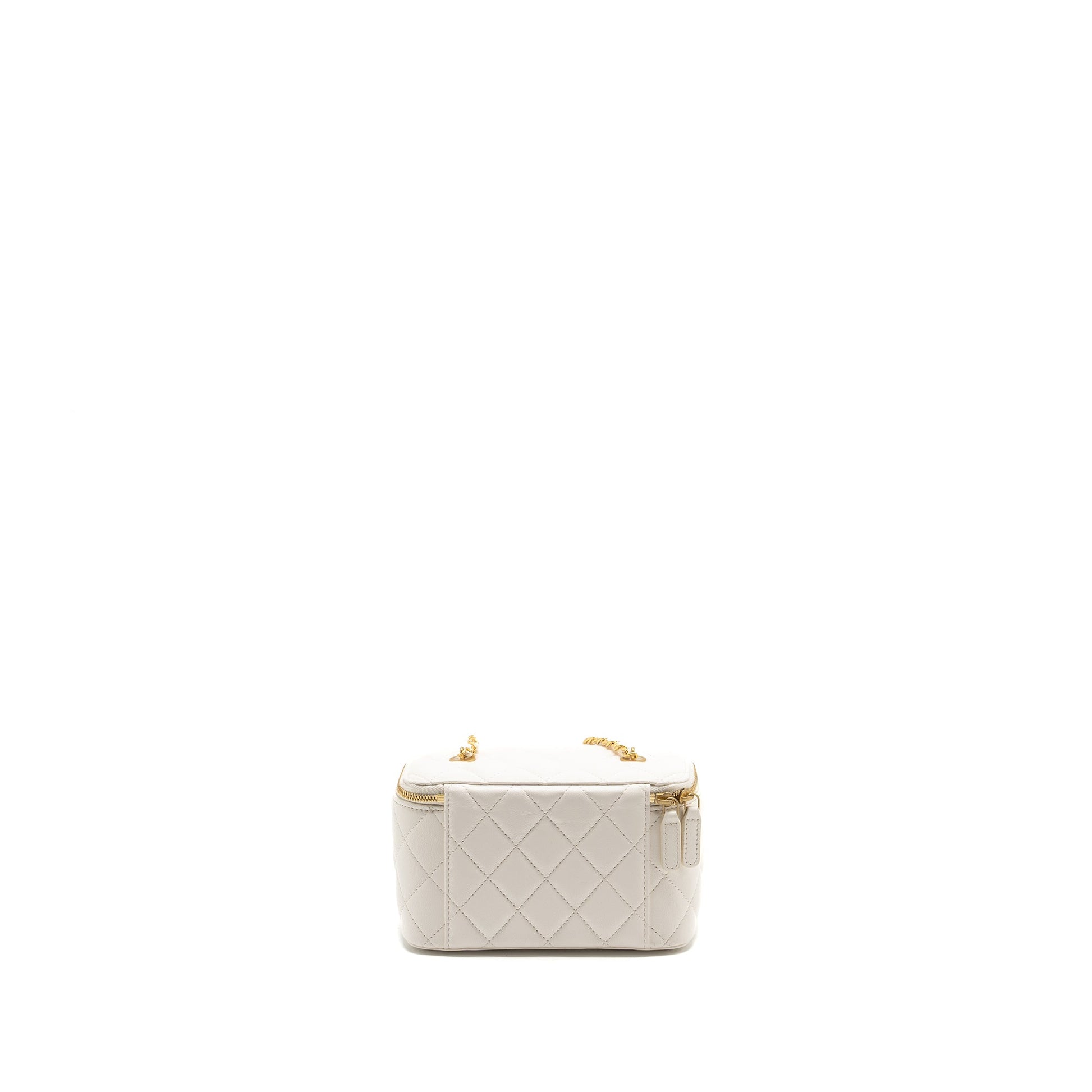 Chanel long vanity Coco letter lambskin GHW White Handbag Ghw Microchip